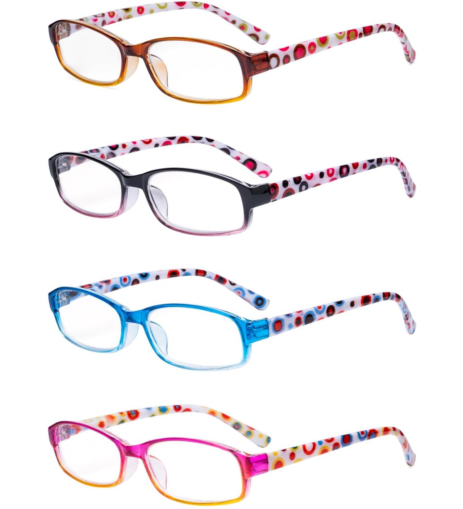 Buy Eyekepper 4 Pack Ladies Reading Glasses - Cute Polka Dots Temples - Stylish +2.50 Readers for Women - International Shipping Available - Buy Online on GoSupps.com