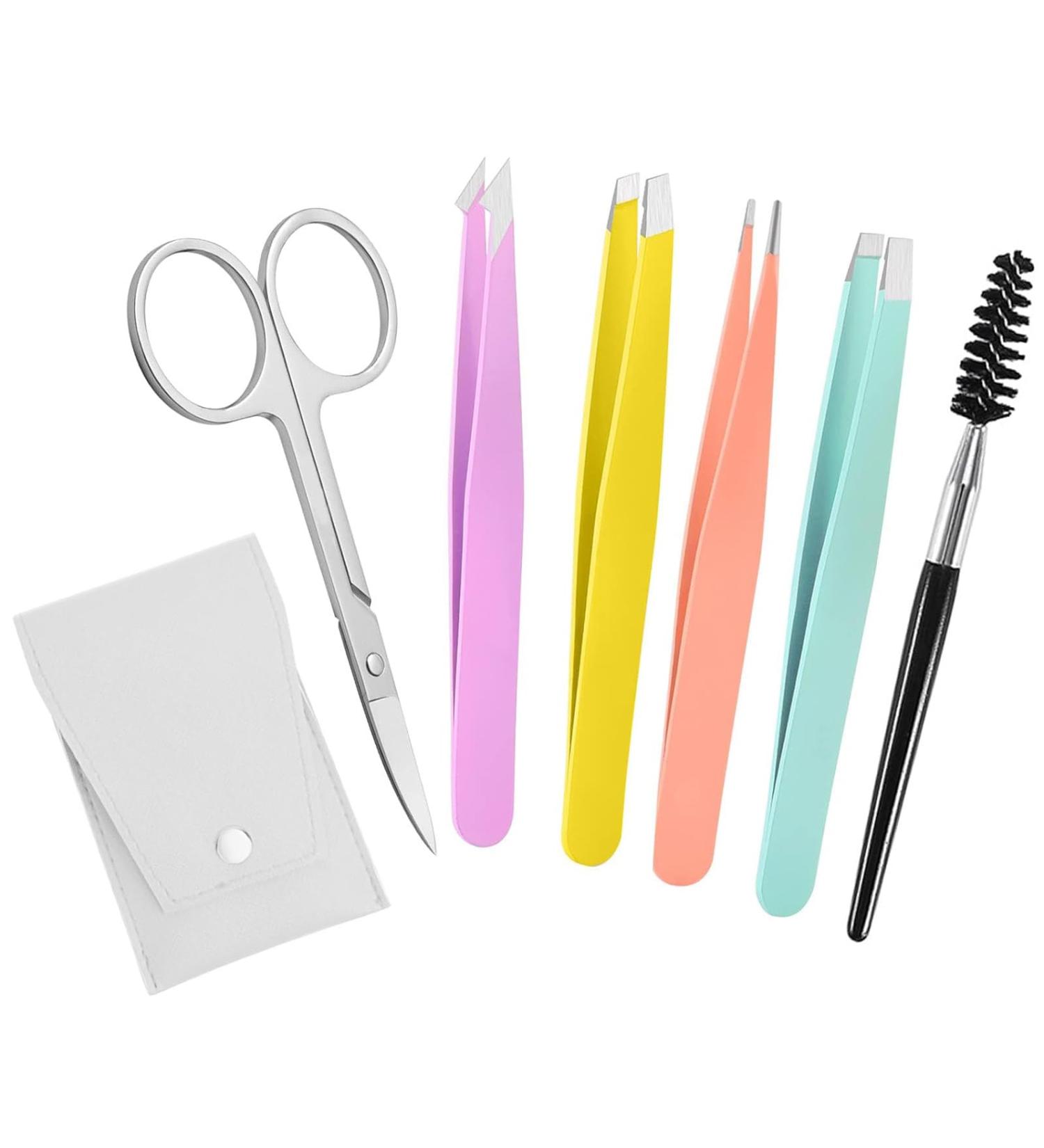 KHIRY Tweezers Set 6-Piece Precision Tweezers Set Stainless Tweezers Eyebrow Plucking for Face Care for Plucking Eyebrows - Buy Online on GoSupps.com