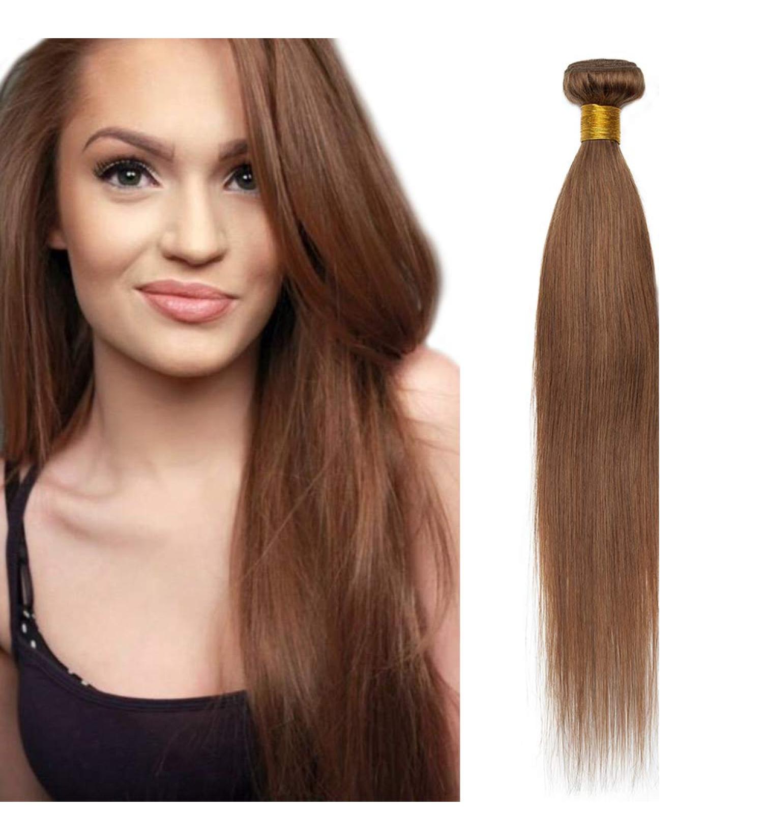 SEGO Brazilian Human Hair Bundles - 100% Virgin Straight Extensions 18 Light Brown Weave - Premium Real Hair - Buy Online on GoSupps.com