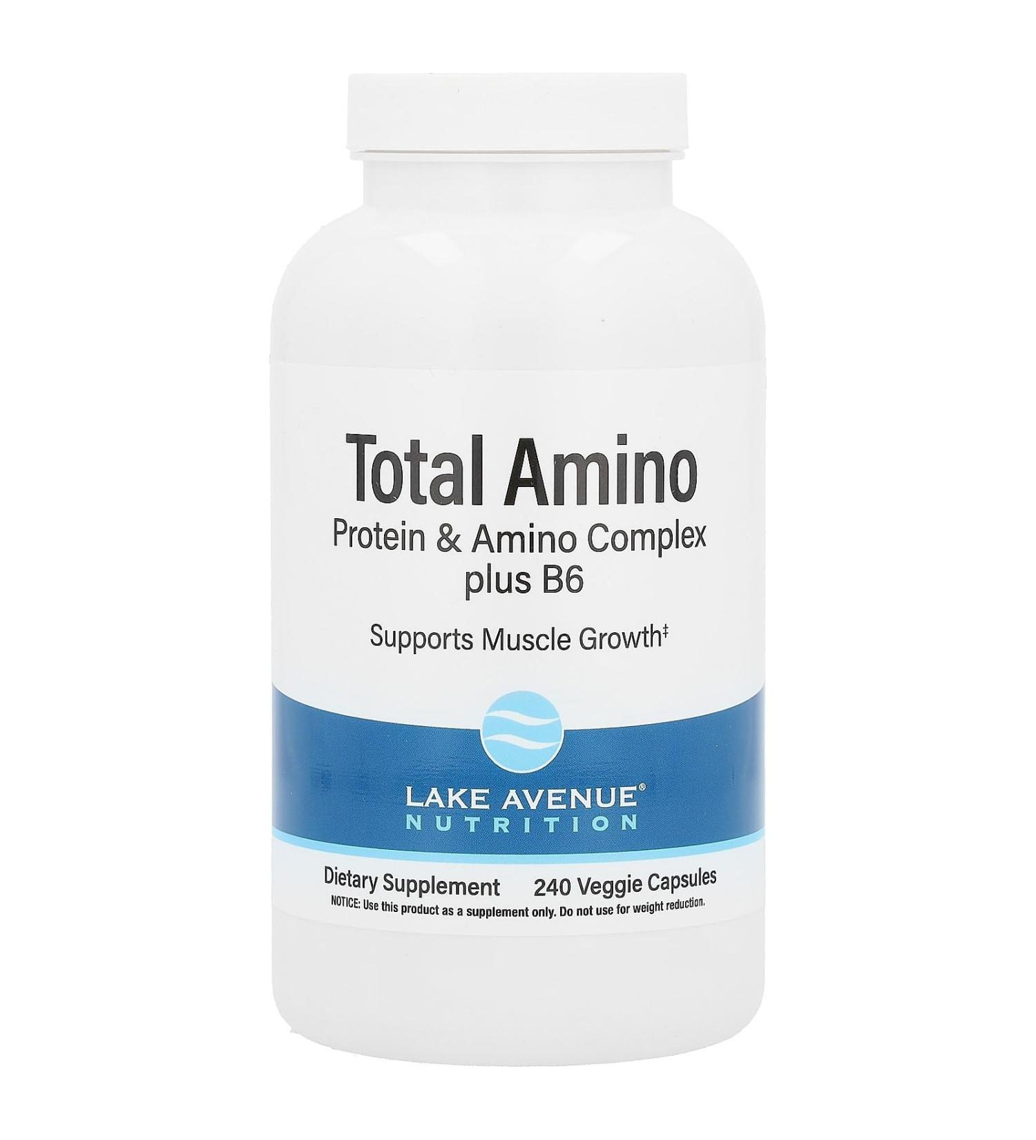 Lake Avenue Nutrition Total Amino - 240 Veggie Capsules for Enhanced Performance | International Shipping Available - Buy Online on GoSupps.com