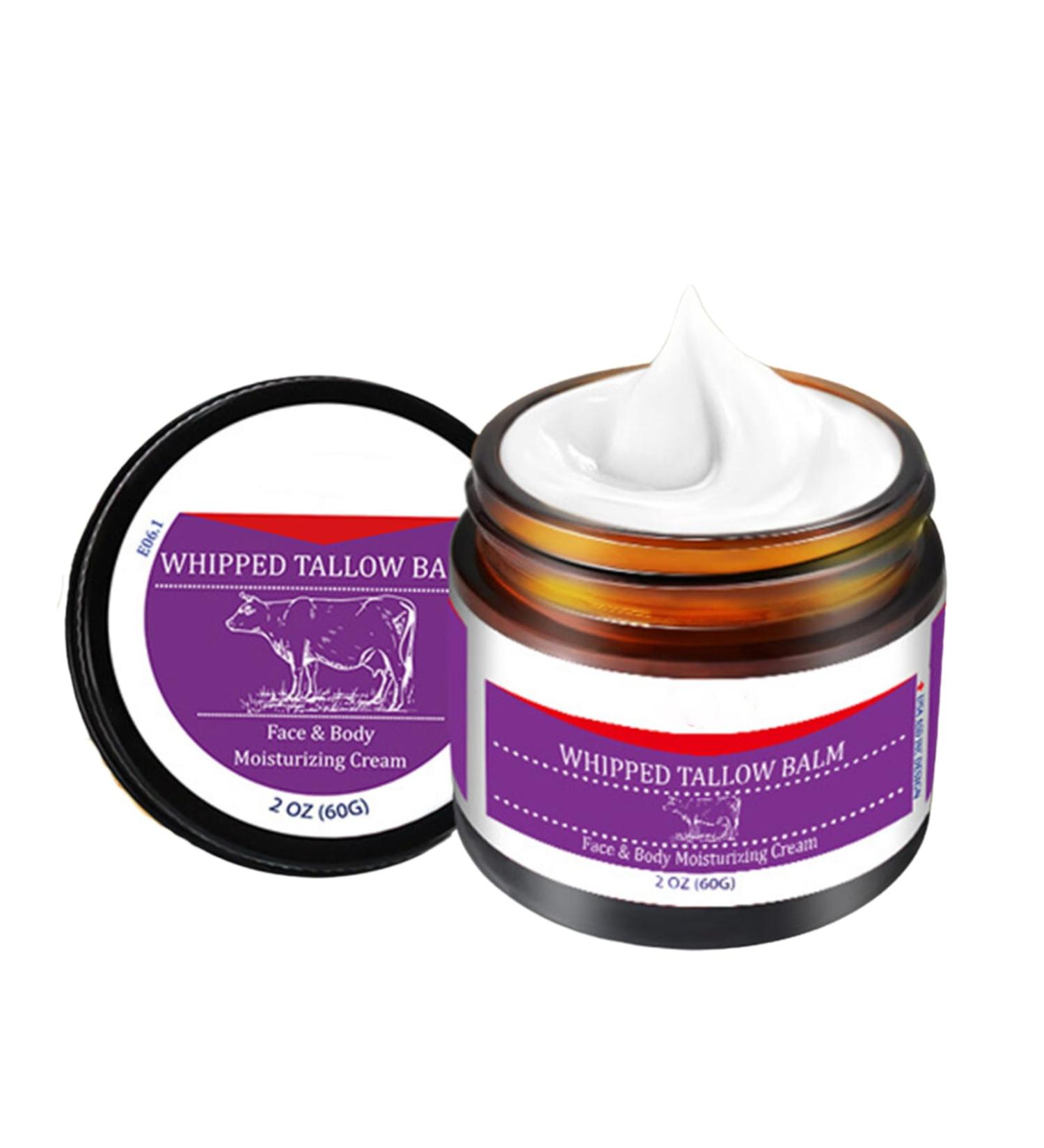 Tallow Face Cream - Moisturiser Face Women - Beef Tallow Face Moisturisers - Beef Tallow Skin Care - Deep Nourish Face Cream - 100% Organic Beef Tallow & Cold Pressed Sweet Almond Oil - Buy Online on GoSupps.com