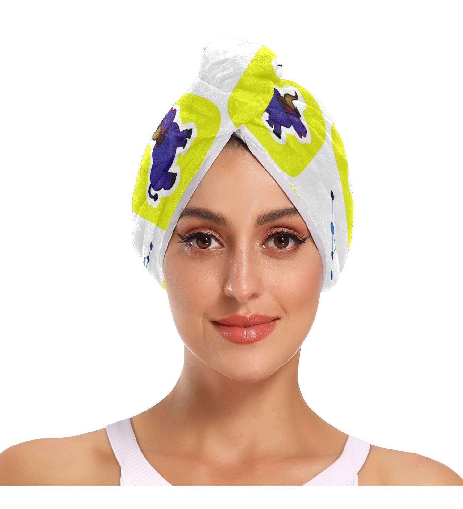 Buy Constellation Taurus Hair Towel 2 Pack | Super Absorbent Quick Dry Hair Turbans for Women & Girls - Perfect Hair Drying Solution - Buy Online on GoSupps.com