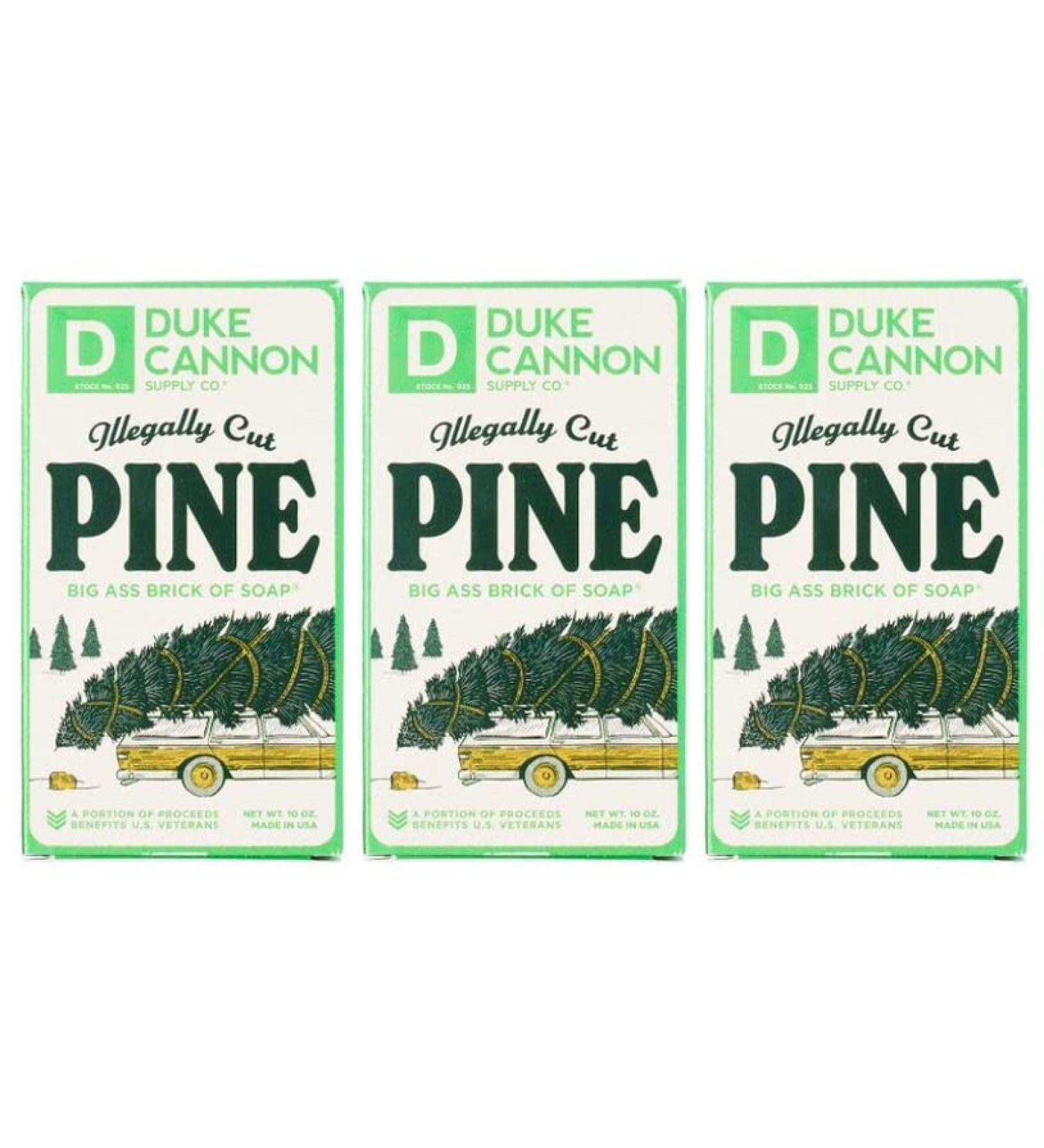 Duke Cannon Holiday Edition Big Ass Brick of Soap Bar for Men - Fresh Split Pine Scent, 10 oz (3 Pack) - Buy Online on GoSupps.com