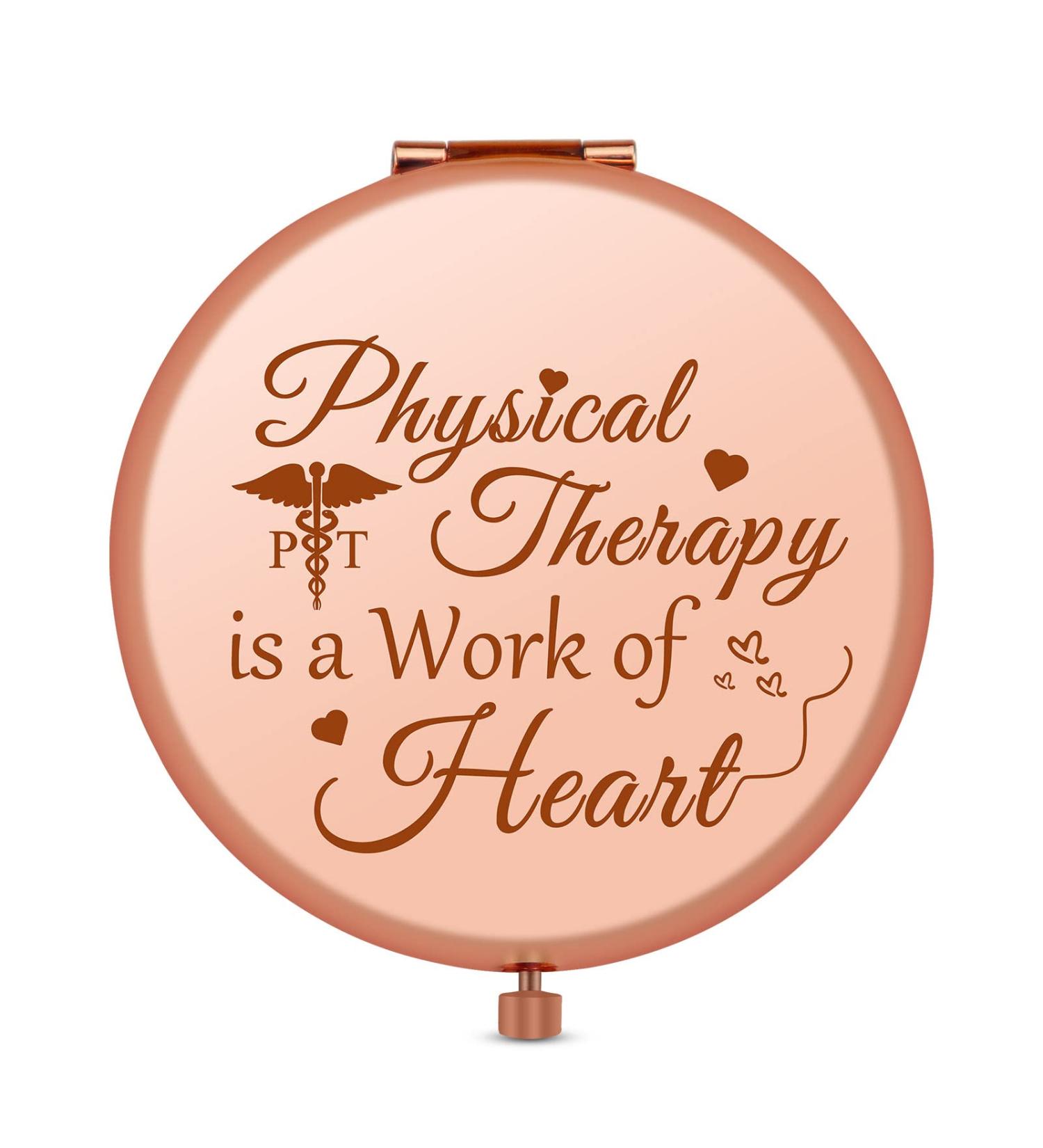 Rose Gold Compact Mirror - Physical Therapy Appreciation Gift for Therapist | PT Graduation, Birthday & Christmas Gift - Buy Online on GoSupps.com