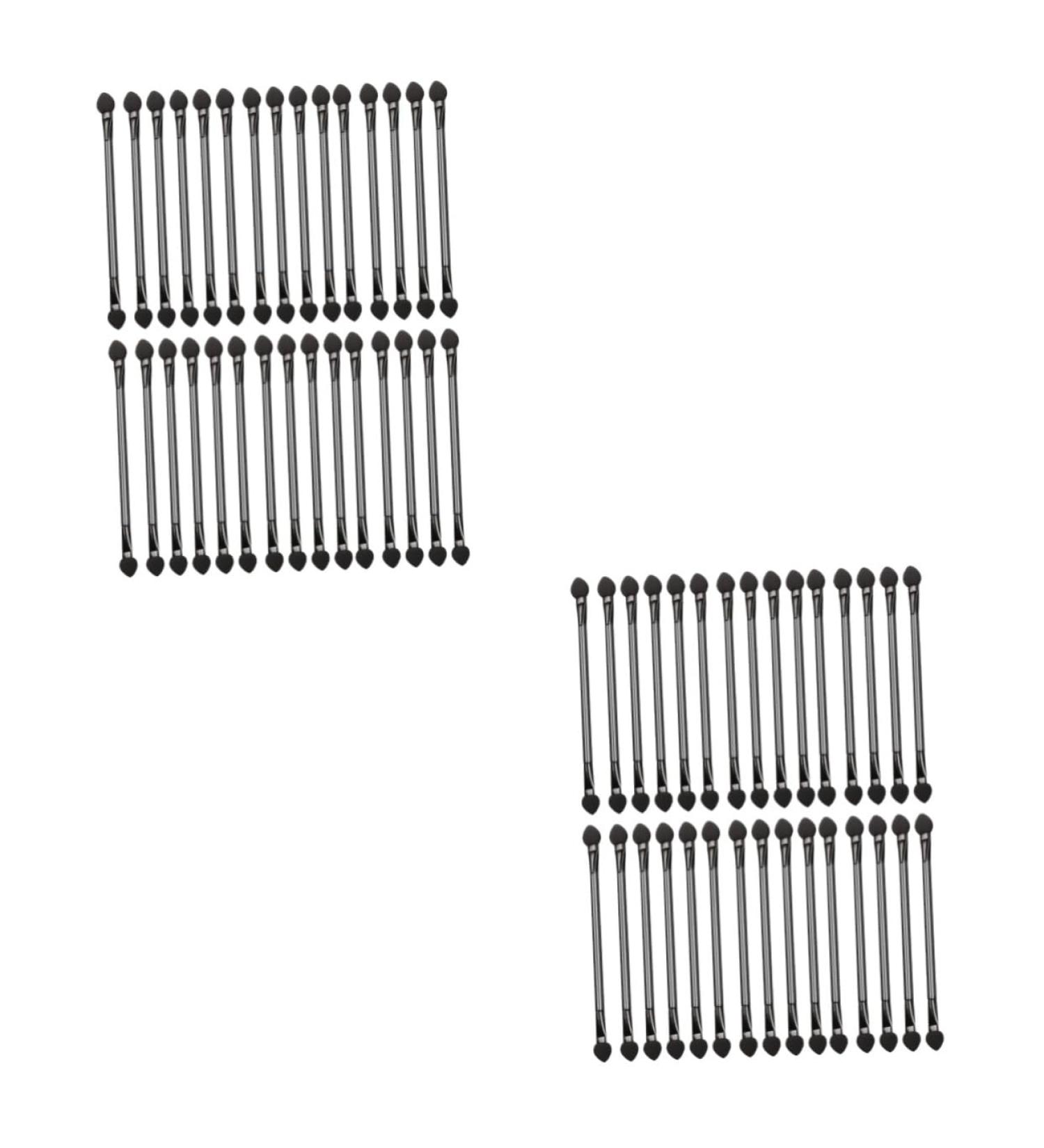 Mipcase 60 Pcs Double Ended Eyeshadow Brush Makeup Disposable Eyeshadow Applicator Cosmetic Tool 12x1cmx2pcs Blackx2pcs - Buy Online on GoSupps.com