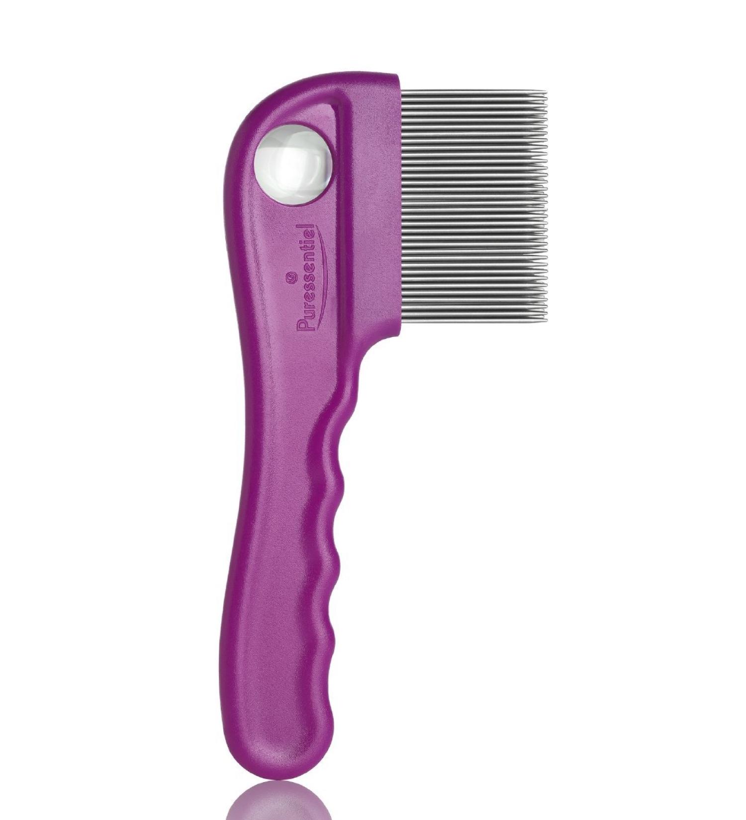 Puressentiel Anti Lice Tri Expert Comb Combatting and detection of lice - Triple row of teeth Triple Efficacy - Headlice larvae and nits removal - Stainless steel Magnifying glass - All hair types 1 Unit (Lot de 1) - Buy Online on GoSupps.com