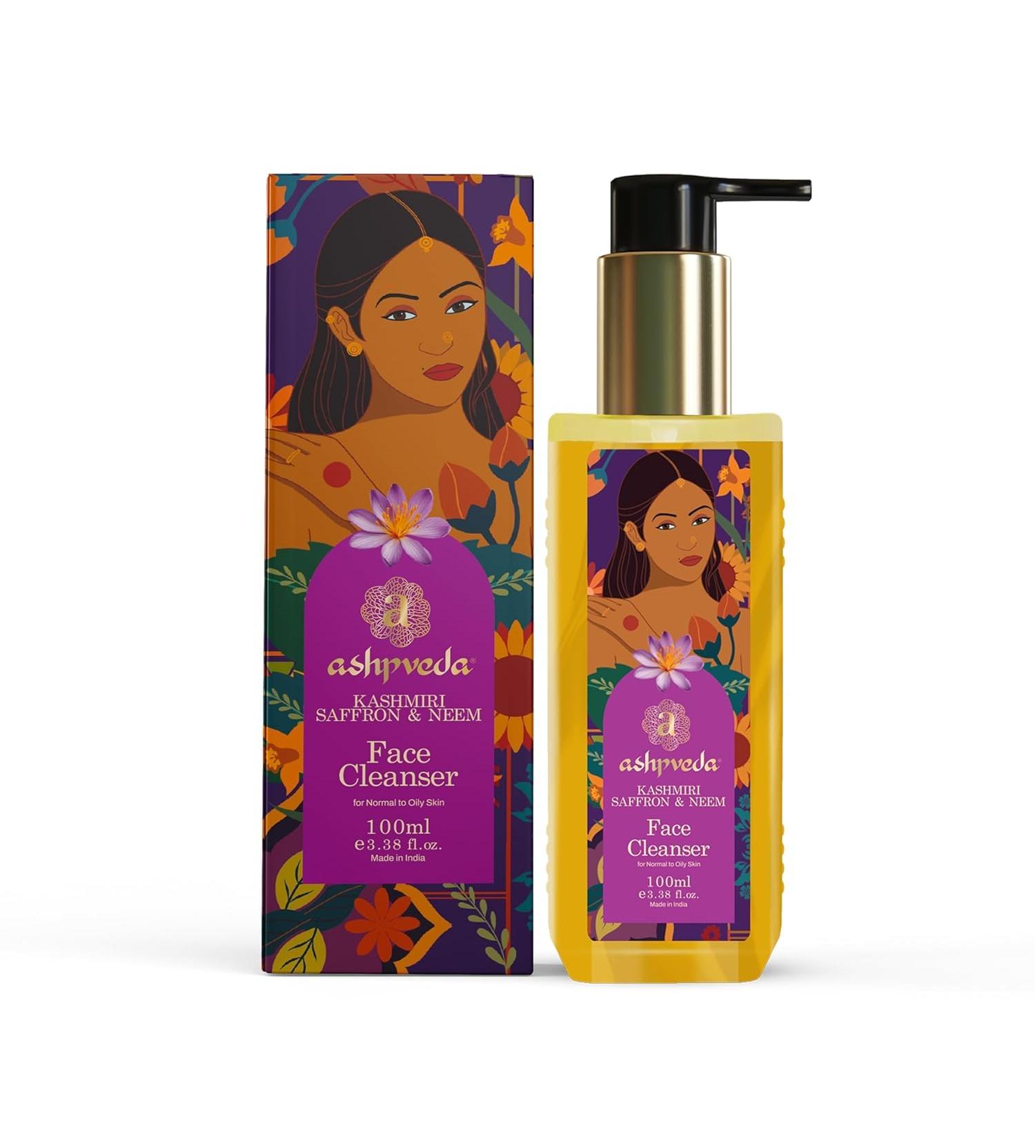 Ayurvedic Face Wash with Kashmiri Saffron & Neem Gentle Herbal Facial Cleanser for Daily Cleansing Refreshing & Radiance-Enhancing Care 100 ml - Buy Online on GoSupps.com