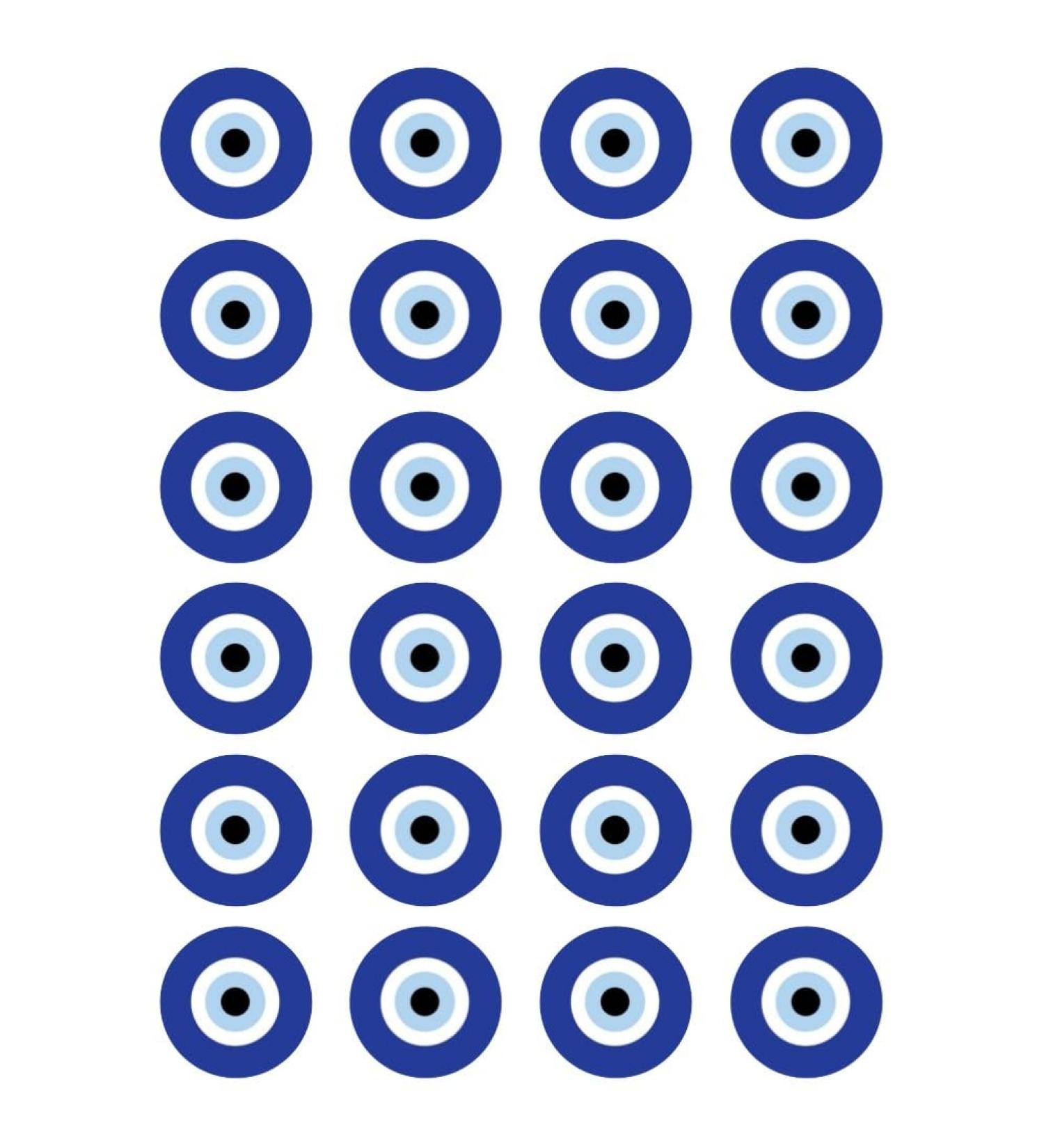24 x Evil Eye Edible Wafer or Icing Cupcake Toppers Fun Xmas Party Cake Decorations (Edible Wafer Card)