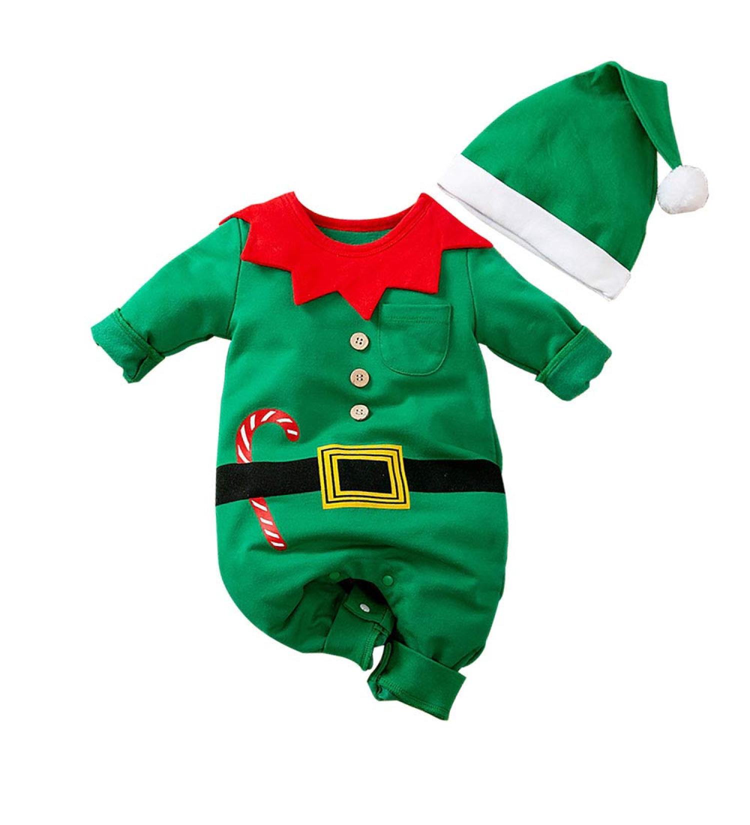 Hifot My First Christmas Baby Romper Outfit + Hat - Green - 9-12 Months - Buy Online on GoSupps.com