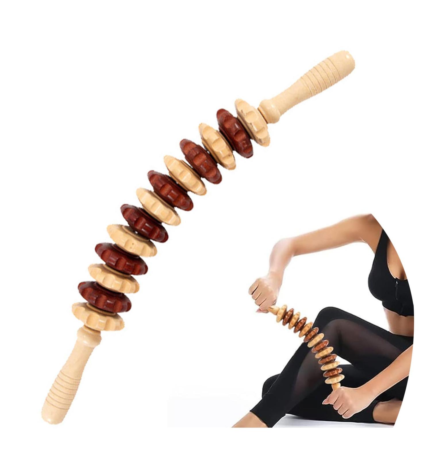 Premium Wooden Massage Roller Set - Anti-Cellulite Device for Deep Tissue Therapy & Neck Relief - Buy Online on GoSupps.com