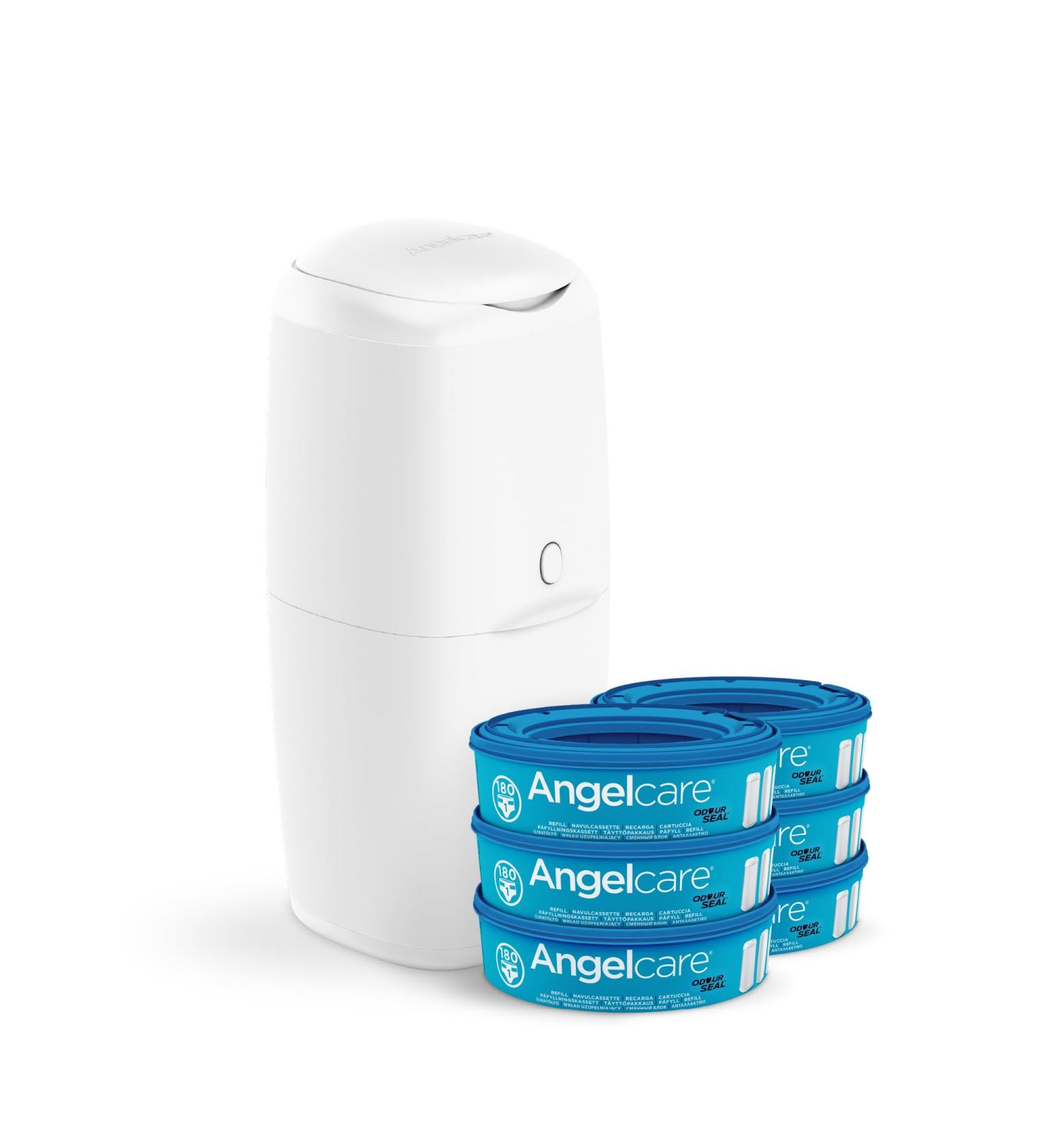 Angelcare Nappy Disposal System with 6 Refills - Convenient & Hygienic Diaper Disposal for Parents | International Shipping Available - Buy Online on GoSupps.com