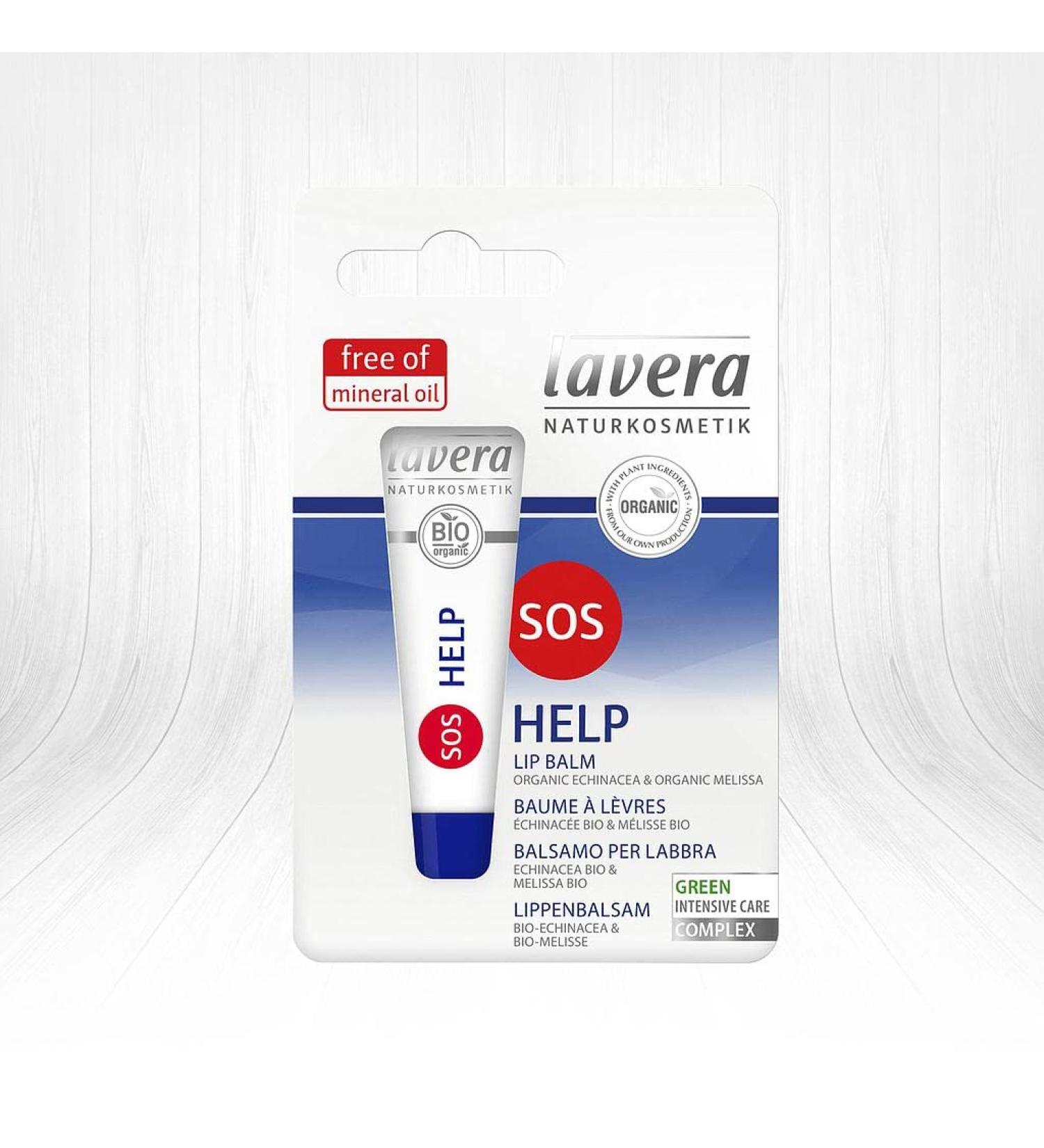 Lavera Sos Help lip balm - vegan - for irritated cracked lips - organic skin care - natural & innovative cosmetics 1 piece (1 Pack)