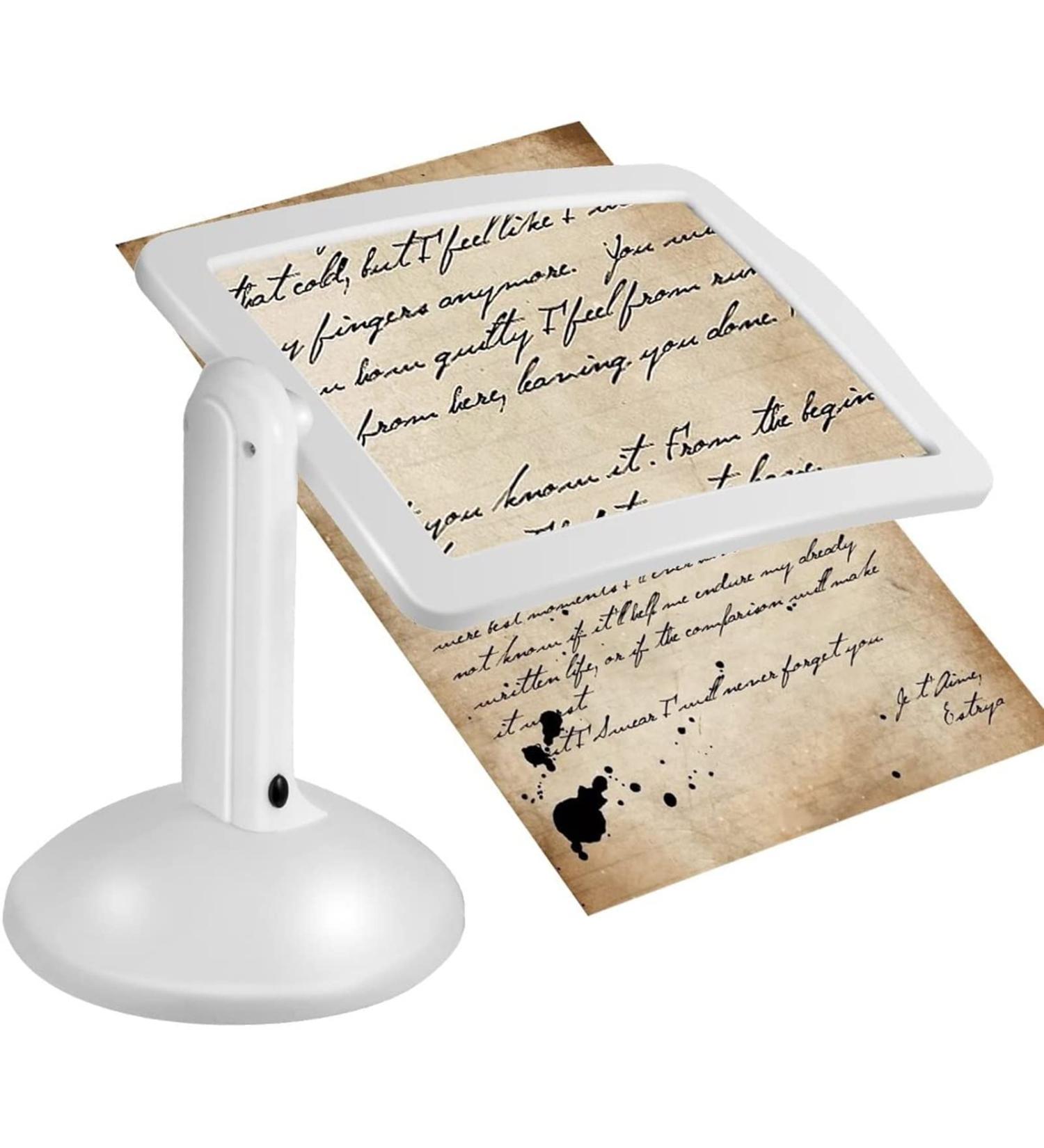 Leesvergrootglas handsfree vergrootglazen met LED-verlichting 3X vergrootglas op volledige Pagina beugeltype bureaulamp Cadeau voor ouderkinderen