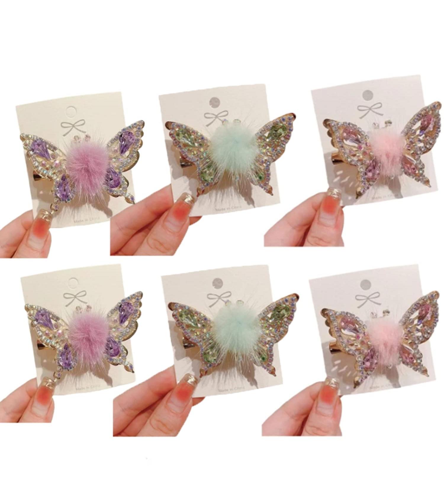 6 Pcs Flying Butterfly Hairpin | 2023 New Rhinestone Hair Clips - Elegant Metal Side Clip for Women & Girls - Buy Online on GoSupps.com