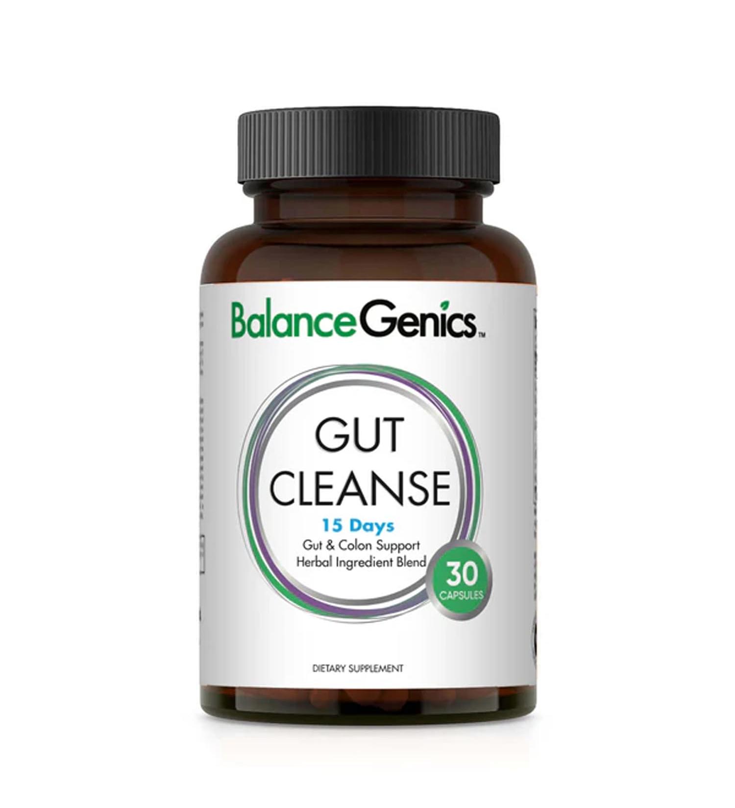 BalanceGenics 15 Day Gut Cleanse - Natural Plant-Based Colon Cleanser for Digestive Support - Daily Gut Health Supplement for Men & Women -30 Capsules - Buy Online on GoSupps.com