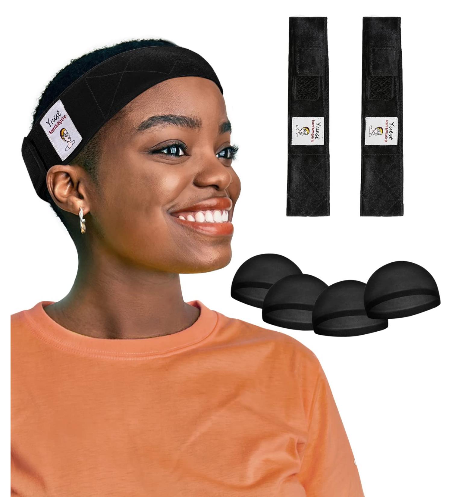 Yuest Wig Grip Band with 4 Pcs Wig Caps - No Slip Wig Gripper for Lace Front Wigs - Buy Online on GoSupps.com