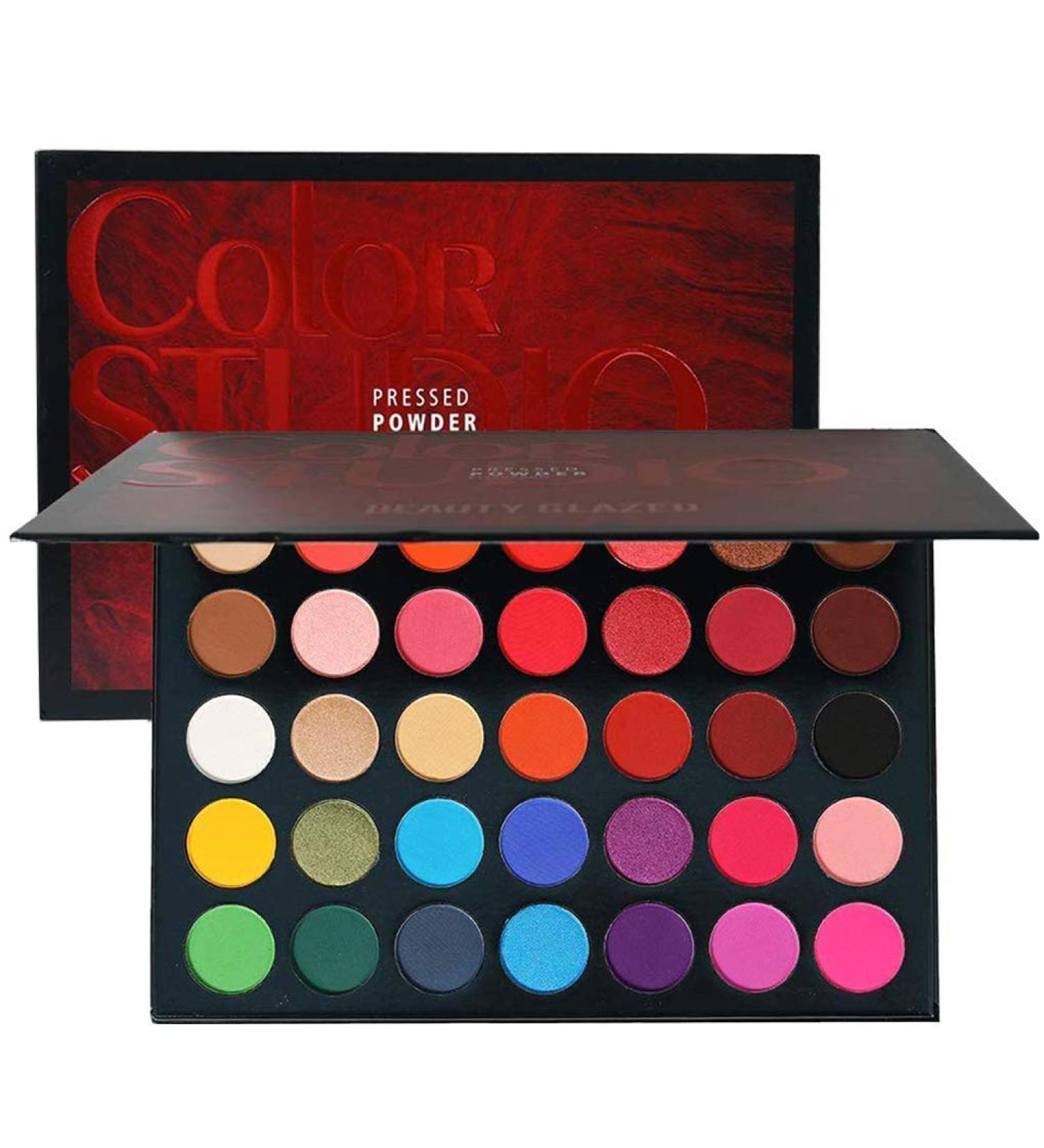 Valentine's Day Gift: Color Studio Eyeshadow Palette 35 Shades Matte & Shimmers | Highly Pigmented, Waterproof & Cruelty-Free Makeup | Blendable Eye Shadow Palette for Full Face Makeup - Beginners Friendly - Buy Online on GoSupps.com