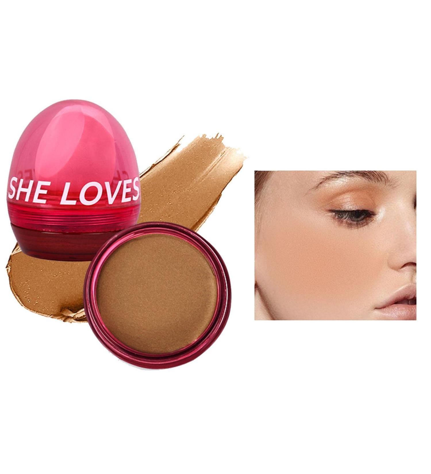 Powder Blusher Long-Lasting Blushing Cream for Natural Makeup - Products Teen Girls Cosmetics for Home Shopping Gathering Dating Traveling Working 02# Golden Brown - Buy Online on GoSupps.com