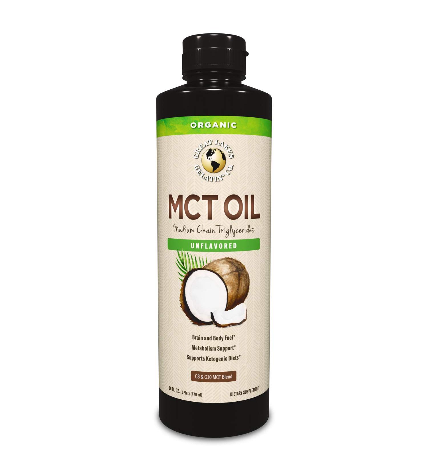 Great Lakes Wellness Organic MCT Oil from Coconut - 16 Oz | Premium Quality - Buy Online on GoSupps.com