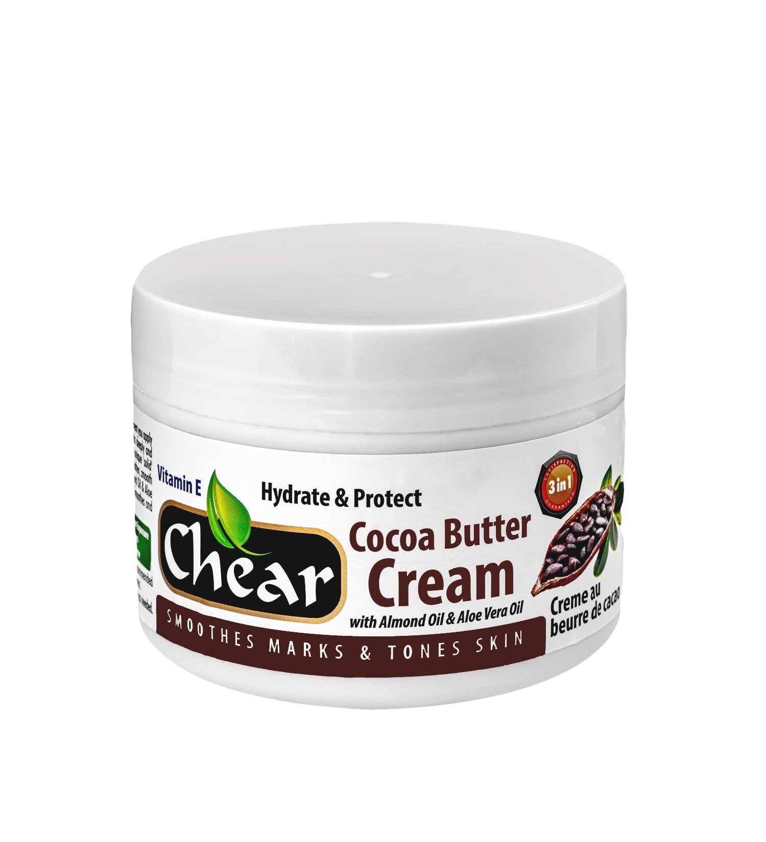 Chear Cocoa Butter 3-in-1 Cream 500 ml Wax-proof Formula Smoothes Spots and Firms Skin