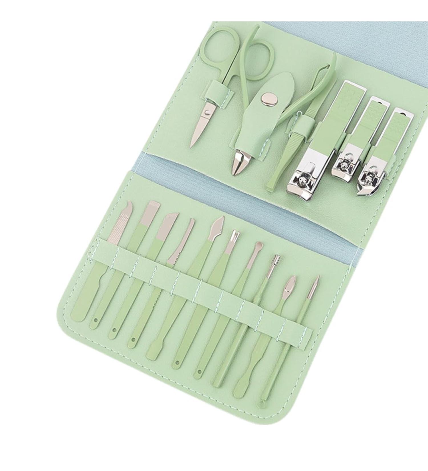 GNHG 16-Piece Fingernail Care Set Fingernail Set Manicure Set Nail Set Travel Manicure Set for Men and Women Green - Buy Online on GoSupps.com