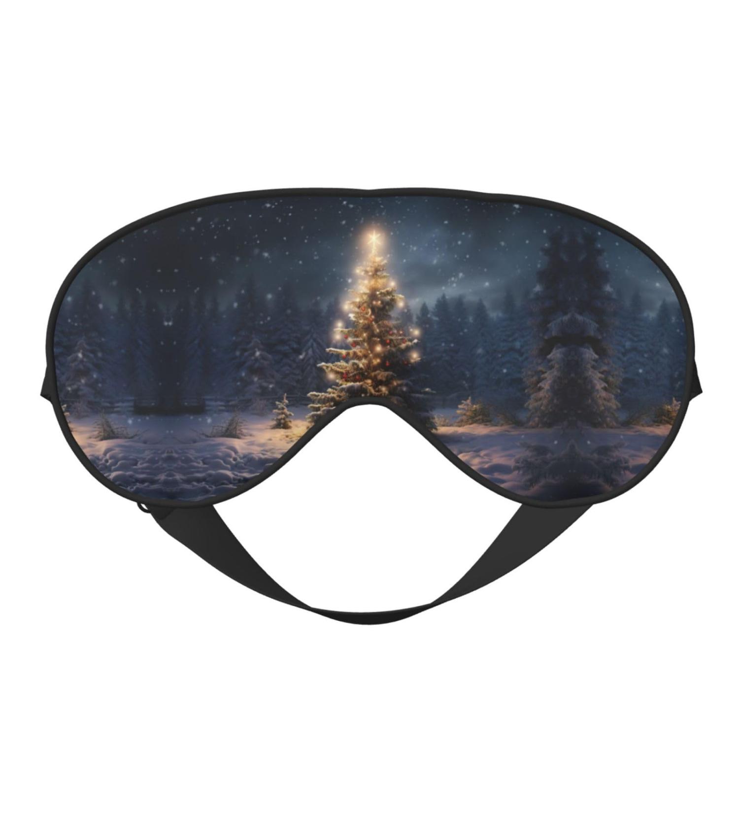Christmas Tree Snow Sleep Mask - Adjustable Breathable & Fashionable Eye Mask for Ultimate Comfort - Buy Online on GoSupps.com