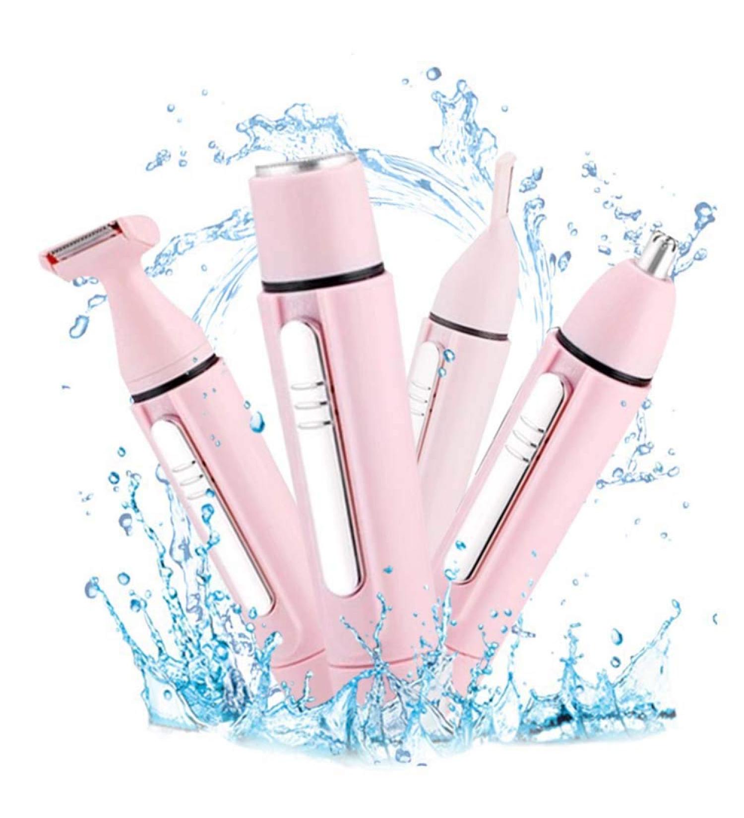 Nose Hair Trimmer Ear Clipper Multi-Function 4 in 1 Professional Electric Eyebrow and Facial Hair Trimmer for Women Battery-Operated Water-Resistant Stainless Steel Blade Cleaning Easily (Pink) - Buy Online on GoSupps.com