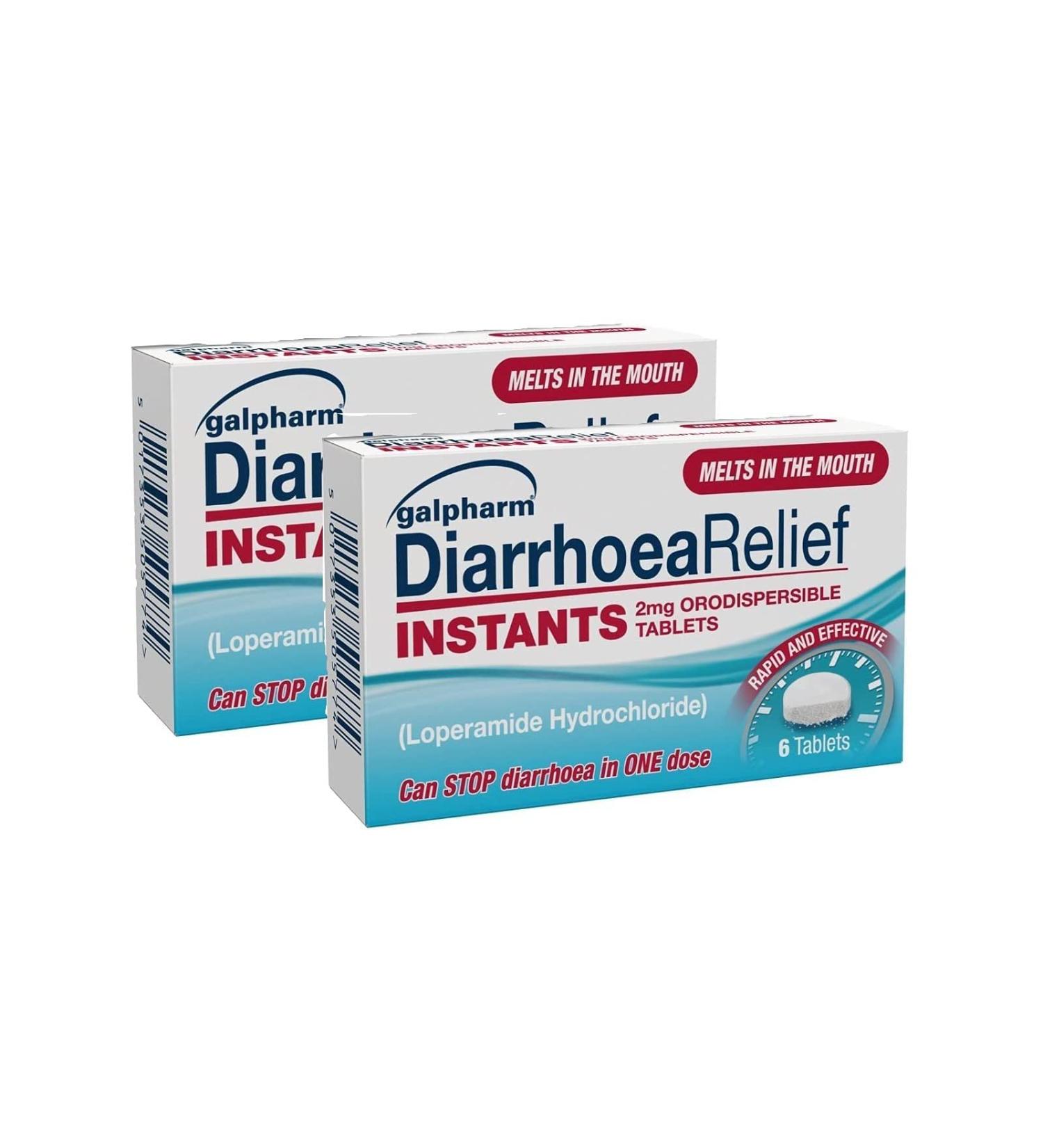 GALPHARM Diarrhoea Relief Instant Melts 2mg Loperamide Orodispersible Tablets - Pack of 12 - Buy Online on GoSupps.com