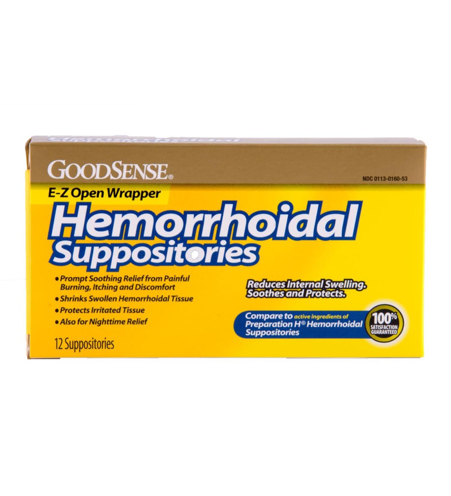 GoodSense Hemorrhoidal Suppositories 12-count - Fast Relief for Hemorrhoid Symptoms - Buy Online on GoSupps.com