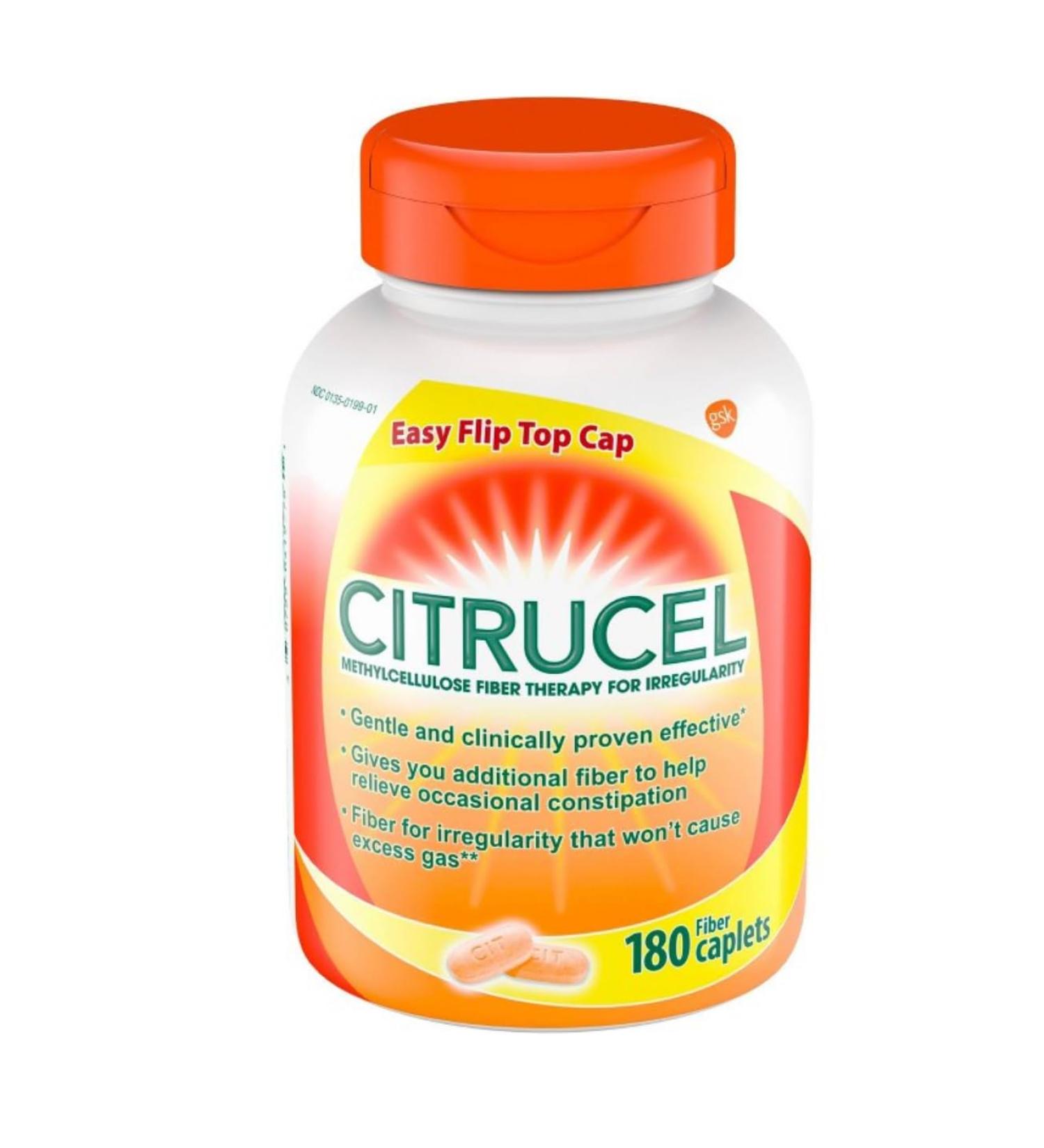 Citrucel Methylcellulose Fiber Therapy for Regularity Fiber Caplets 180-Count Bottle 180 Count (Pack of 1)