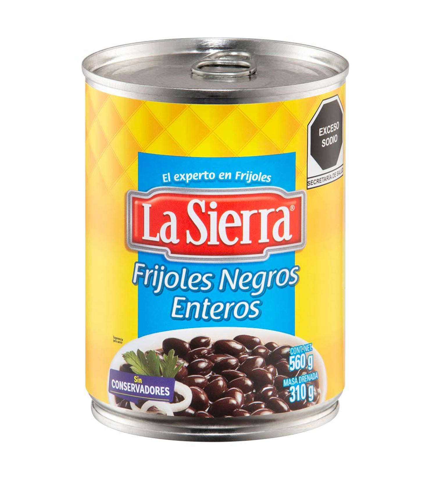 Whole Black Beans (Seasoned) 560g - Authentic Mexican Frijoles Negros Enteros LA SIERRA - International Shipping Available - Buy Online on GoSupps.com