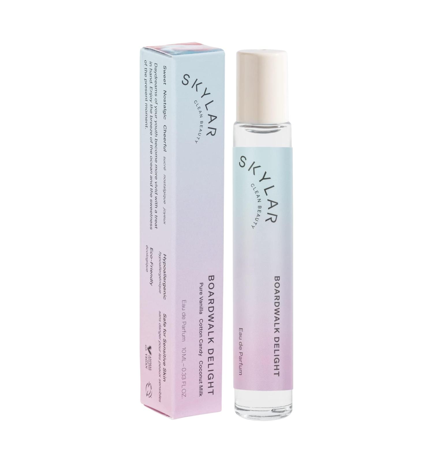 Skylar Boardwalk Delight Eau de Parfum - Hypoallergenic & Clean Perfume for Women & Men Vegan & Safe for Sensitive Skin - Notes of Cotton Candy Vanilla & Coconut Milk - 10mL /0.33 Fl oz - Buy Online on GoSupps.com