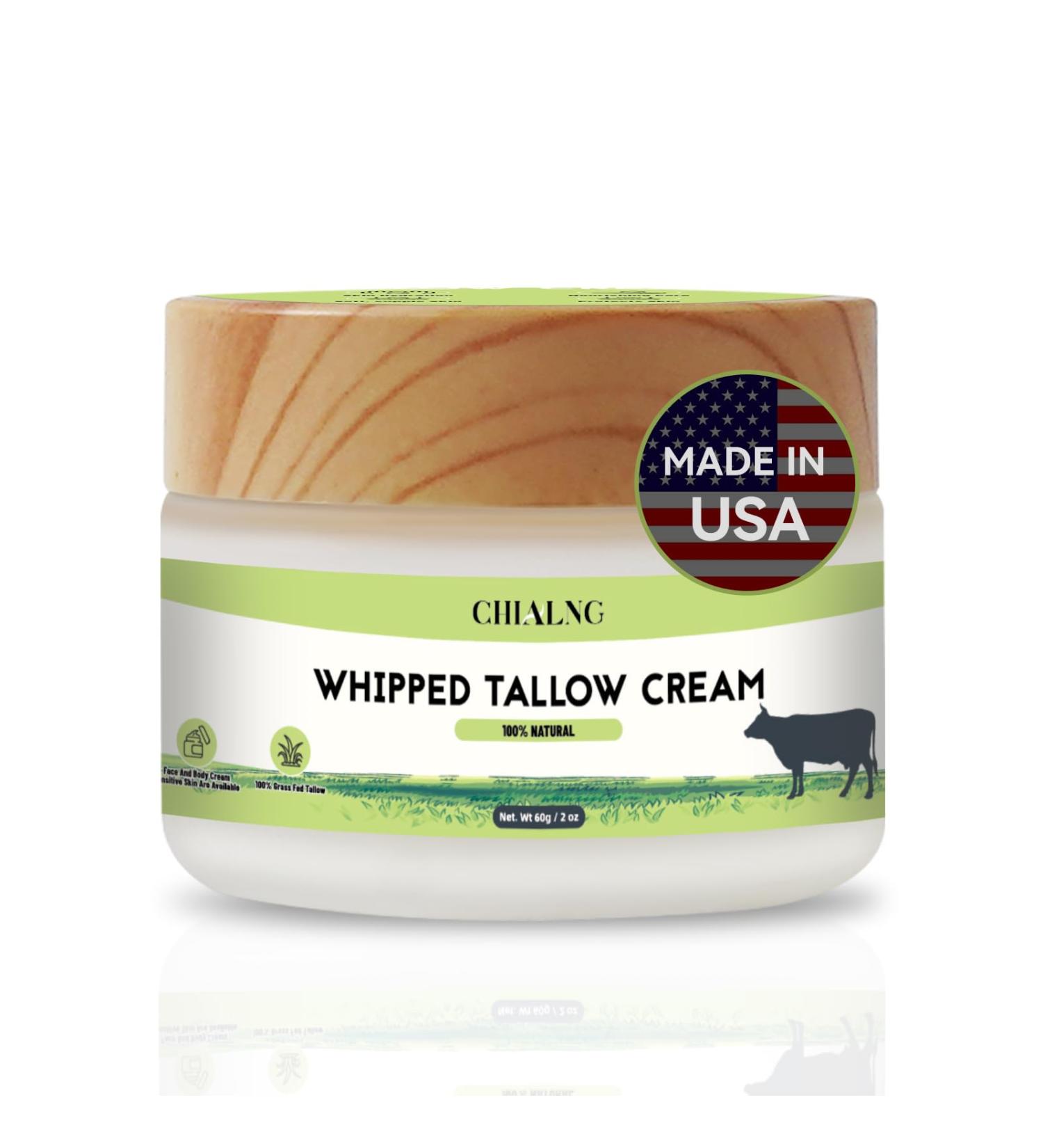 Beef Tallow For Skin Tallow Face Moisturizer 100% Grass Fed Beef Tallow And Honey Balm Whipped Beef Tallow Body Lotion Skin Care for Eczema Dry Itchy Sensitive Skin - Made in USA-2.0 Oz Unscented Beef Tallow Cream - Buy Online on GoSupps.com