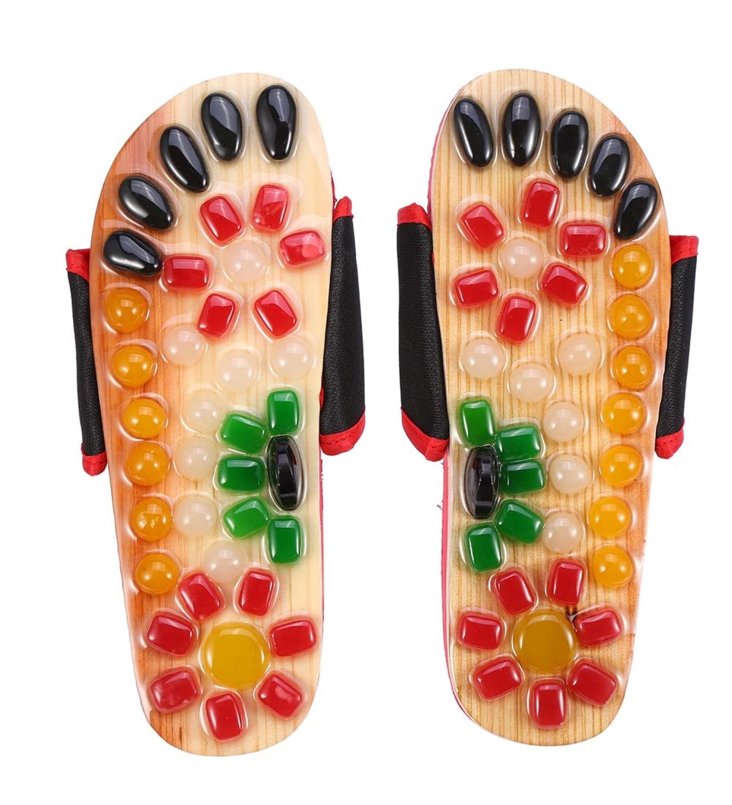 Verdant Touch Healthcare Massage Slippers - Blood Activating Foot Massage Shoes in Red Size 39 for Ultimate Relaxation - Buy Online on GoSupps.com