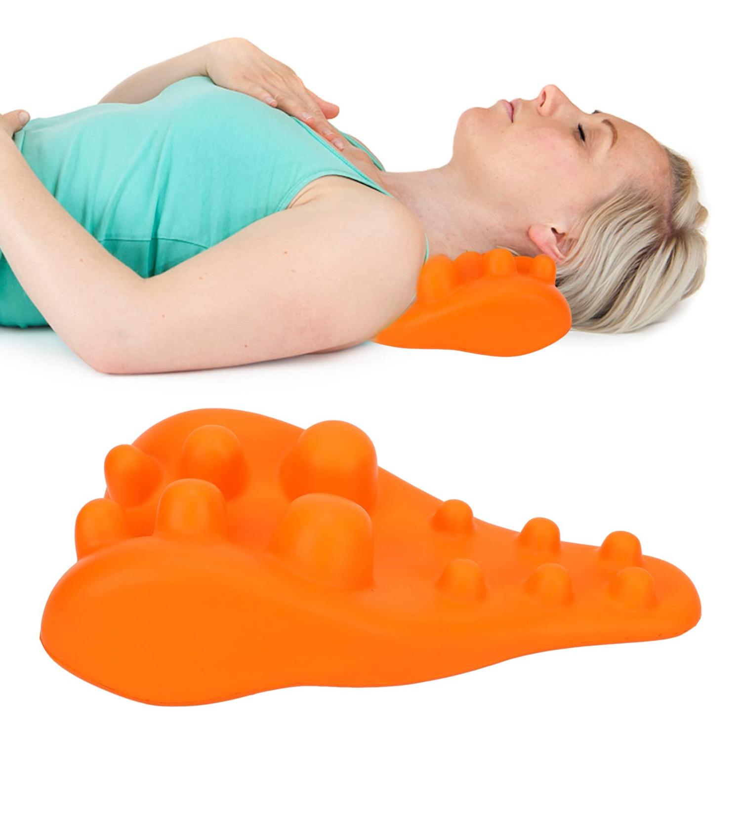 Foojo Neck Traction Cushion - Soft Foam Chiropractic Device for Neck & Shoulder Relief with Multi-Point Massage Pillow | International Shipping - Buy Online on GoSupps.com