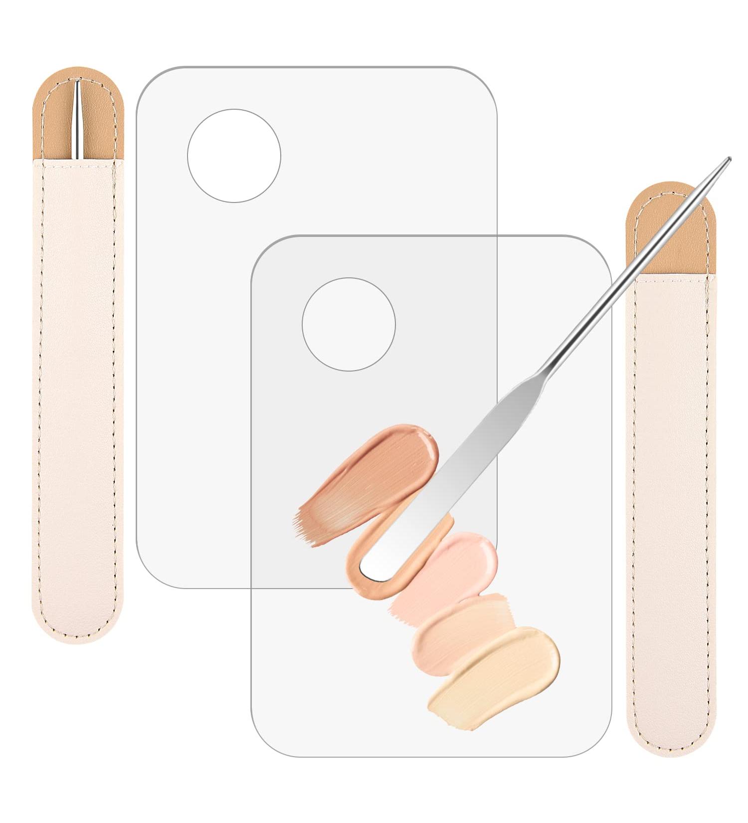 WXJ13 Makeup Spatula & Palette Set - 6 Pieces for Eye Shadow Nail Art & Foundation - Stainless Steel & Leather Covers - International Shipping Available - Buy Online on GoSupps.com