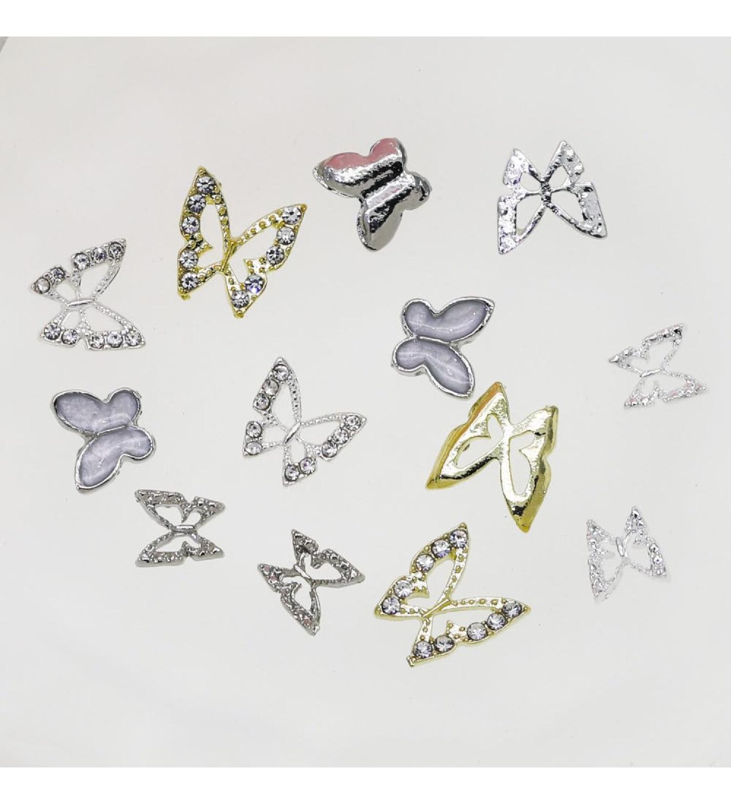 qbodp 40 Pcs Nail Charms Fashion Nail Ornaments Butterfly Decorations for Nail Nail Supplies Nail Art Decoration Accessories - Buy Online on GoSupps.com
