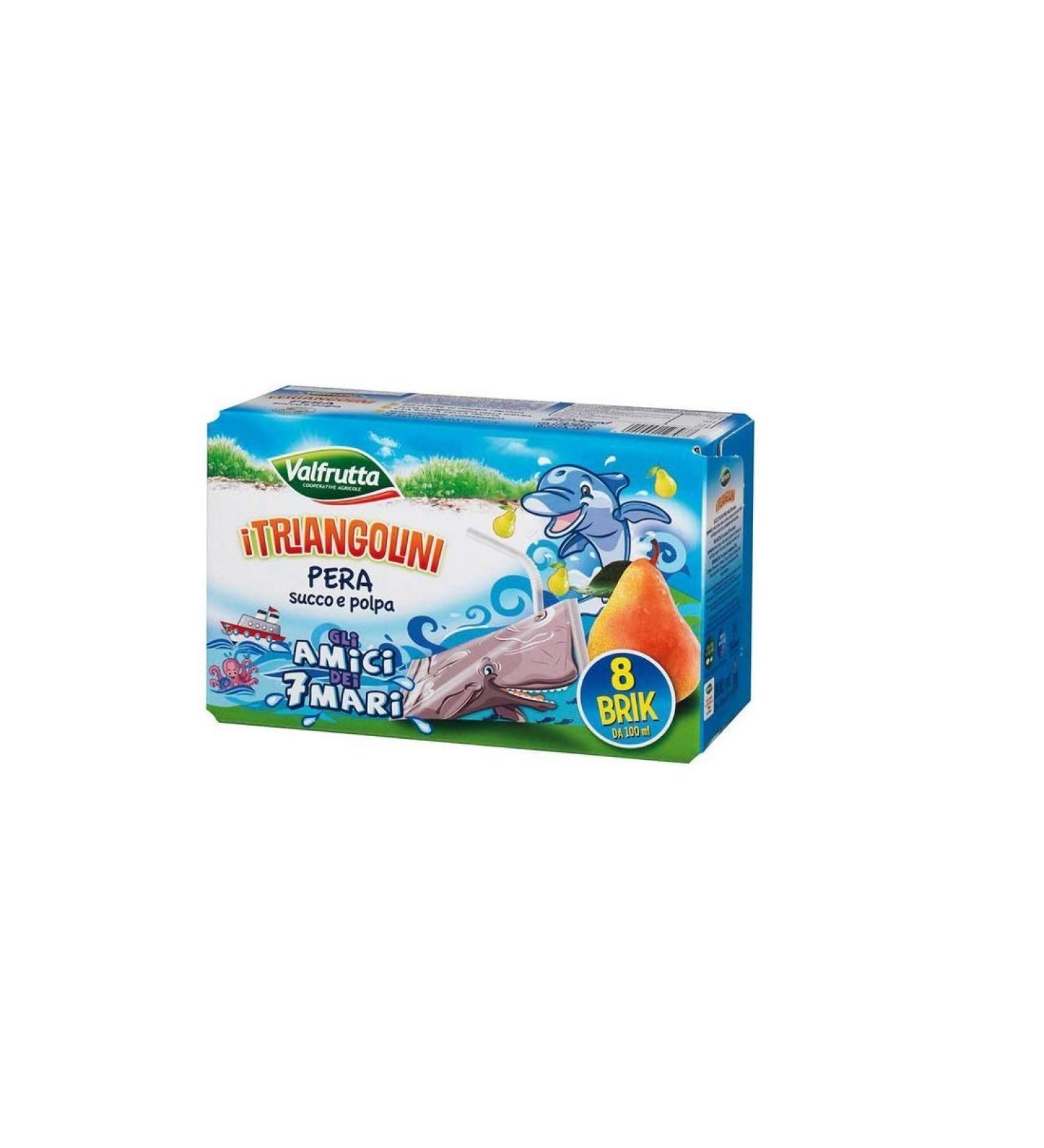 Valfrutta Valfrutta I Triangolini Pera Fruit and Pear Juice 8 x 100 ml Carton