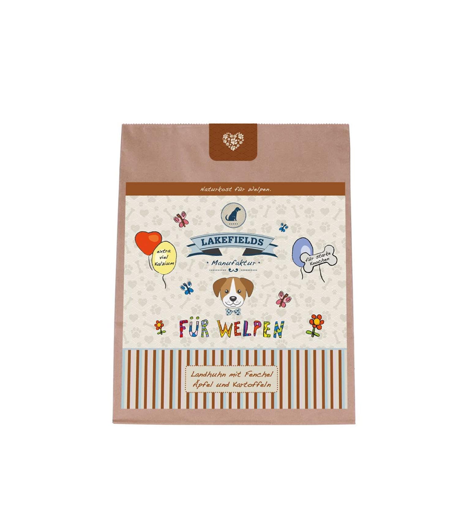 Lakefields Premium Dry Meat Menu for Puppies, Country Chicken with Fennel, Apples and Potatoes for Puppies, Size: 3 x 1kg