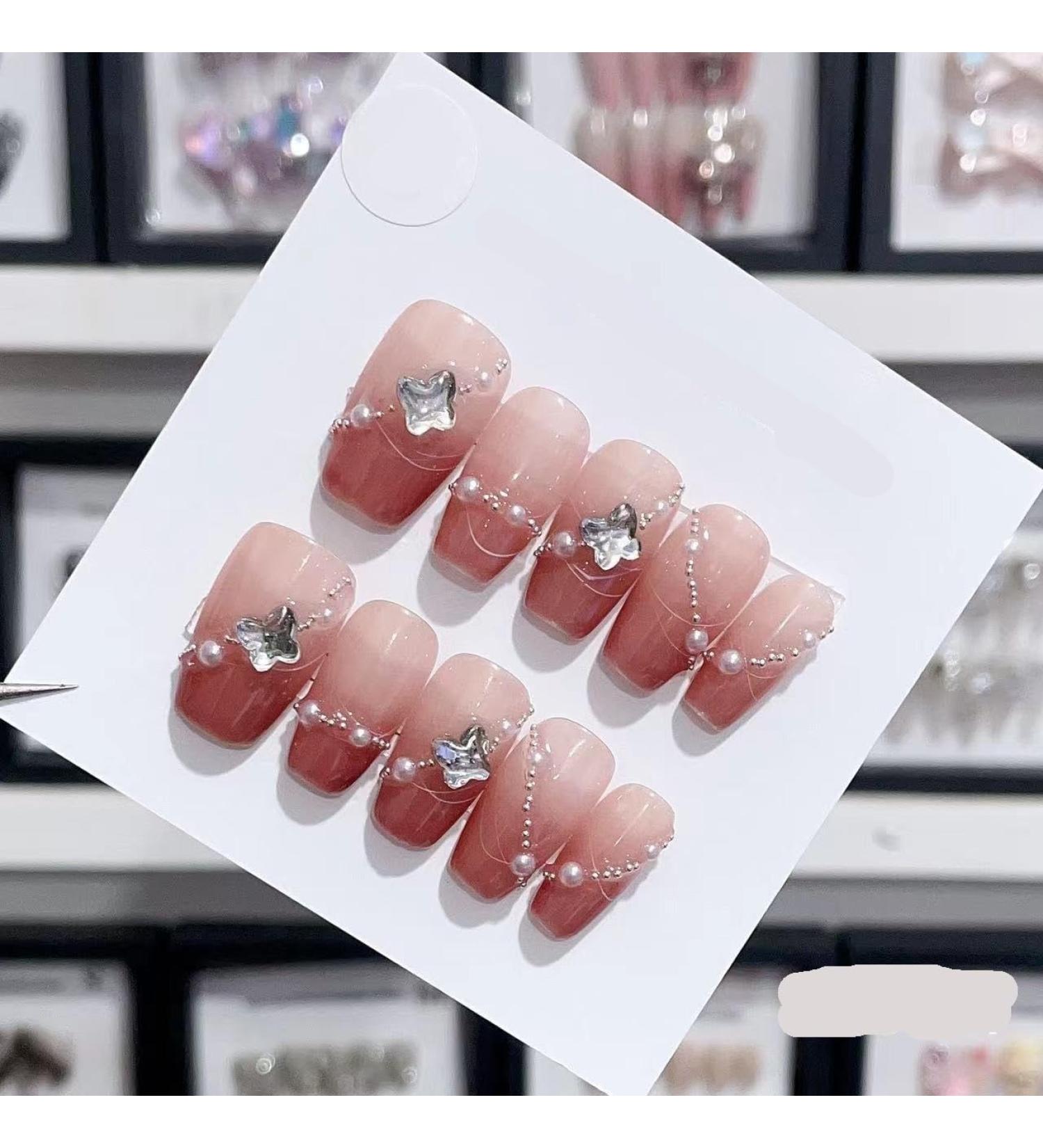 Handmade Long and Short Nail Patches for Artificial Nail Enhancement(Color:19564 Size:XS) - Buy Online on GoSupps.com