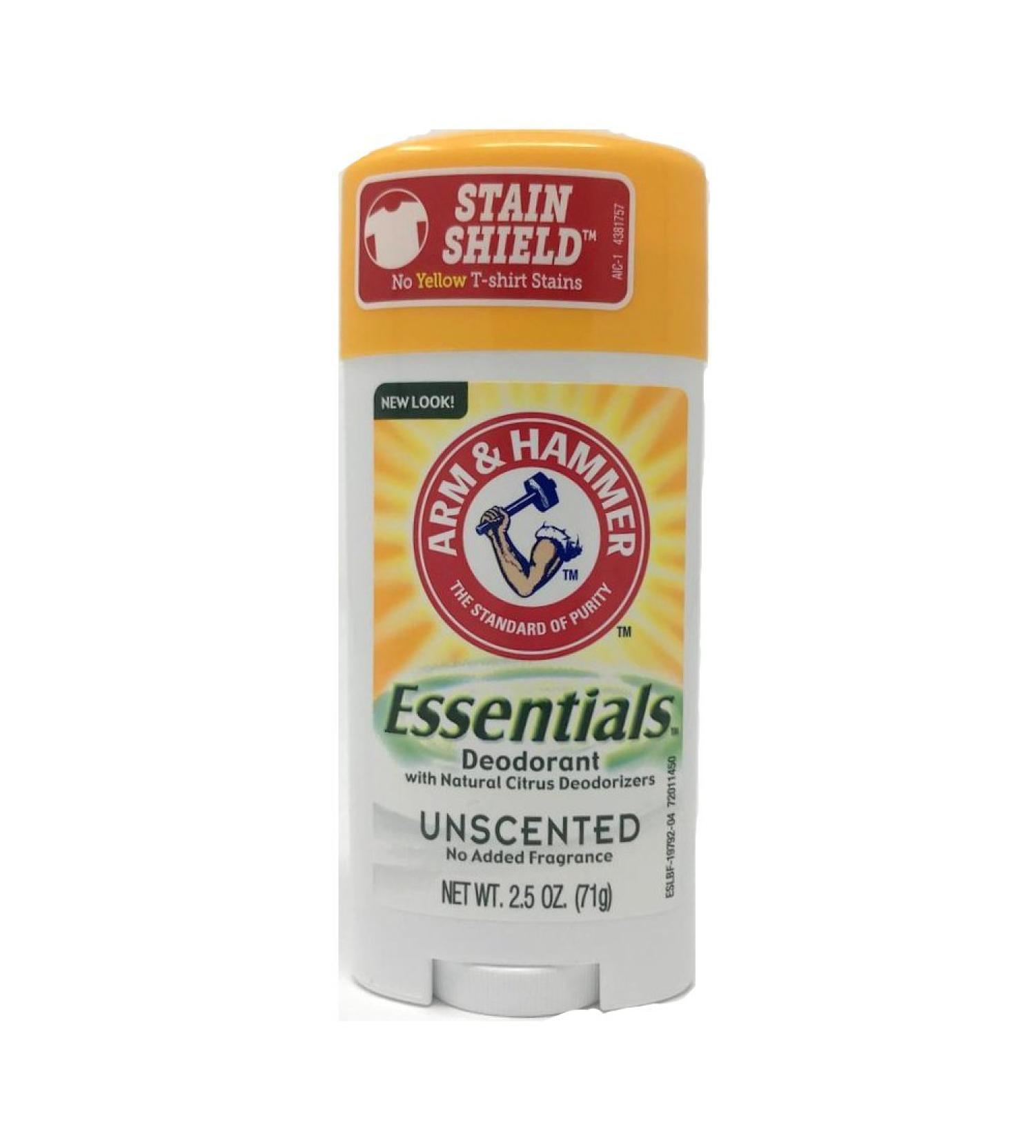 Arm & Hammer Essentials Natural Deodorant  Unscented 2.5 oz (71 g)