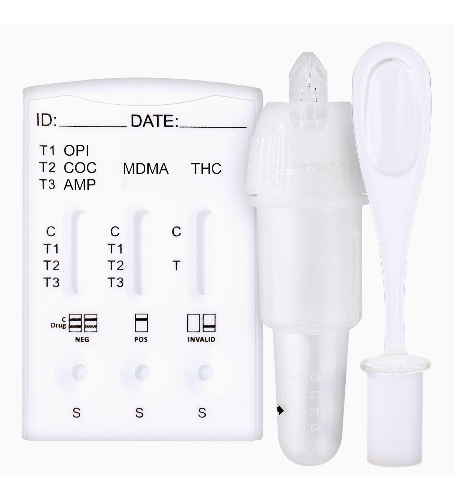 One+Step Multi Drug Test Saliva Kit - 5 Panel THC Amphetamine Cocaine MDMA Opiate - Fast & Accurate Results - 2 Pack - Buy Online on GoSupps.com