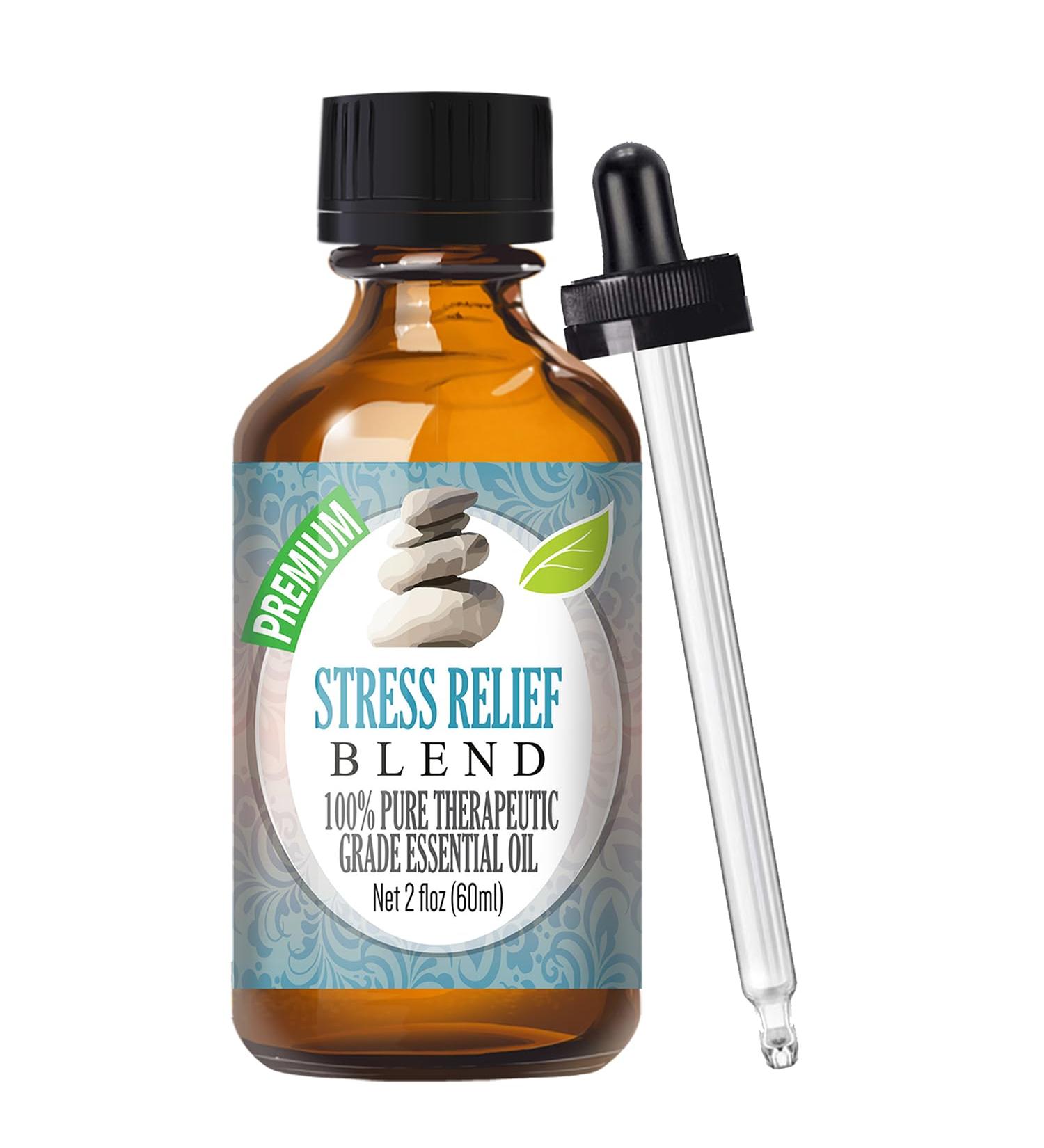 Healing Solutions Stress Relief Blend Essential Oil | 100% Pure Therapeutic Grade | 60ml Aromatherapy Oil for Relaxation & Calm - Buy Online on GoSupps.com