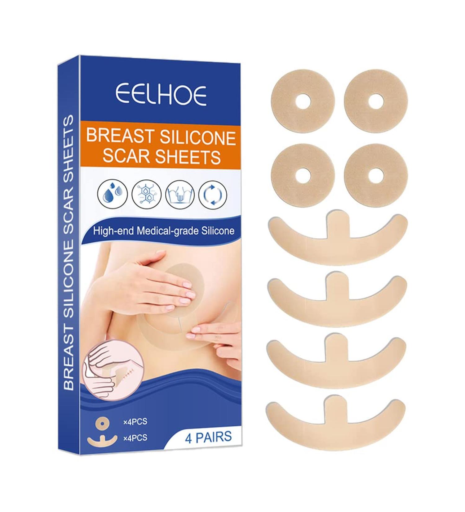 MIXCUT Silicone Scar Sheets for Breast Reduction Surgery - 8 Pack Scar Removal Strips: 4 Areola Soft Strips & 4 Anchor Sheets - Buy Online on GoSupps.com