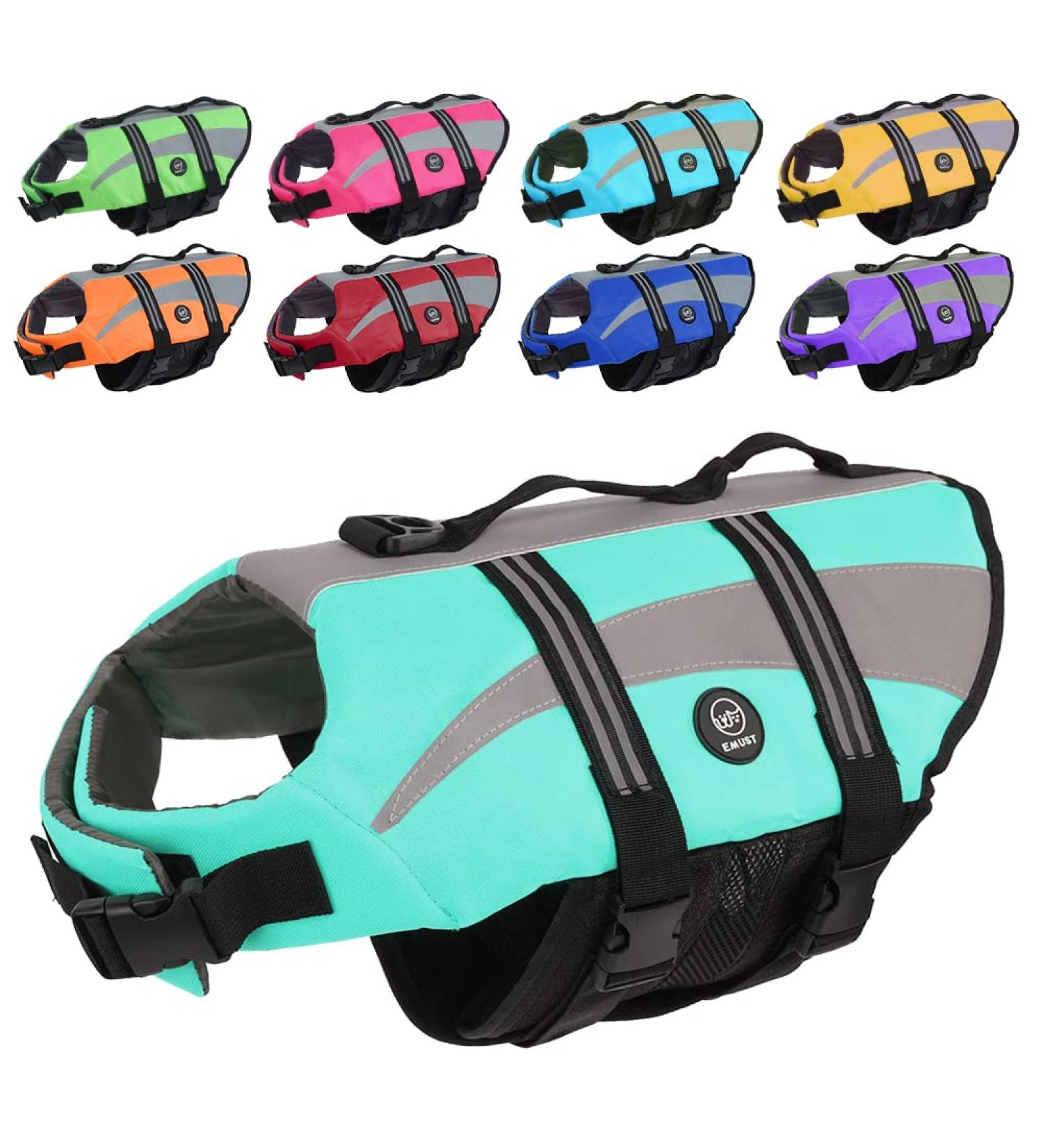 Emust Dog Life Vest - Turquoise XL | Lightweight & Durable Swimming Jacket for Small Medium & Large Dogs - Perfect for Boats & Water Activities - Buy Online on GoSupps.com