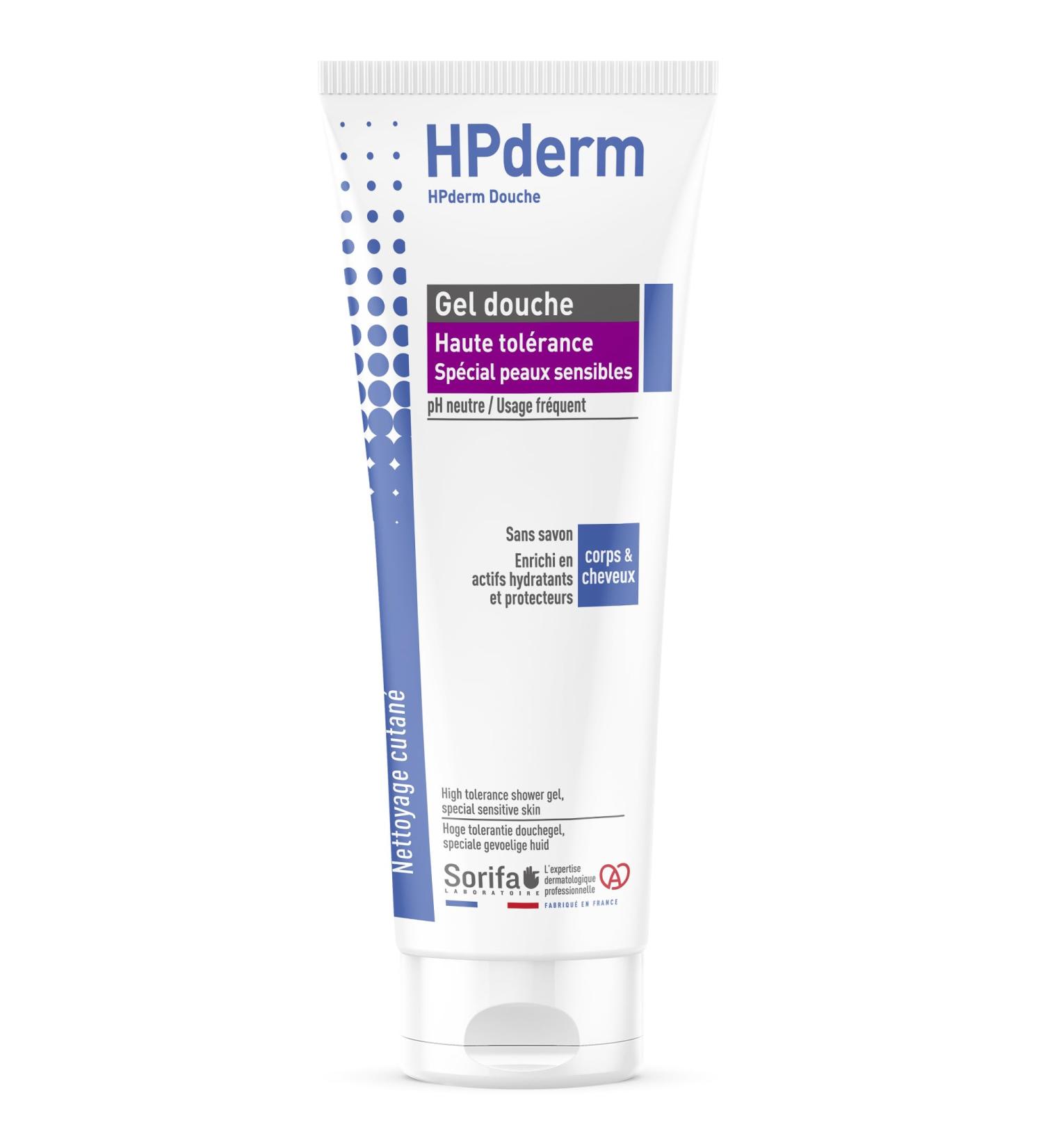 Sorifa Laboratory HPderm High Tone Shower 2in1 body and hair especially for sensitive skin tattoos weakened hair frequent use pH neutral without soap tube 200 ml - Buy Online on GoSupps.com