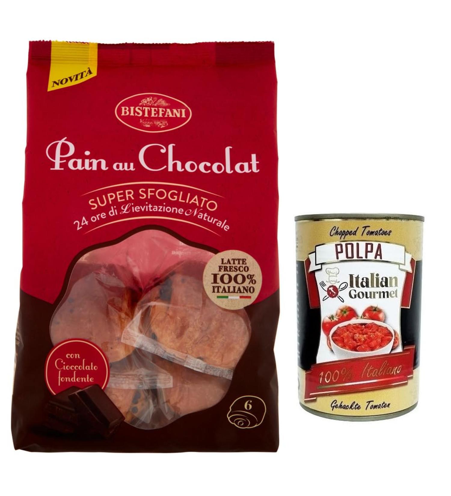  Italian Gourmet E.R. Bistefani Chocolate Bread Naturally Acidified Baking Product Filled with Chocolate Drops Pack of 270 g Each Pack Contains 6 Chocolate Loaves from 45 g + Polpa di Pomodoro - Buy Online on GoSupps.com