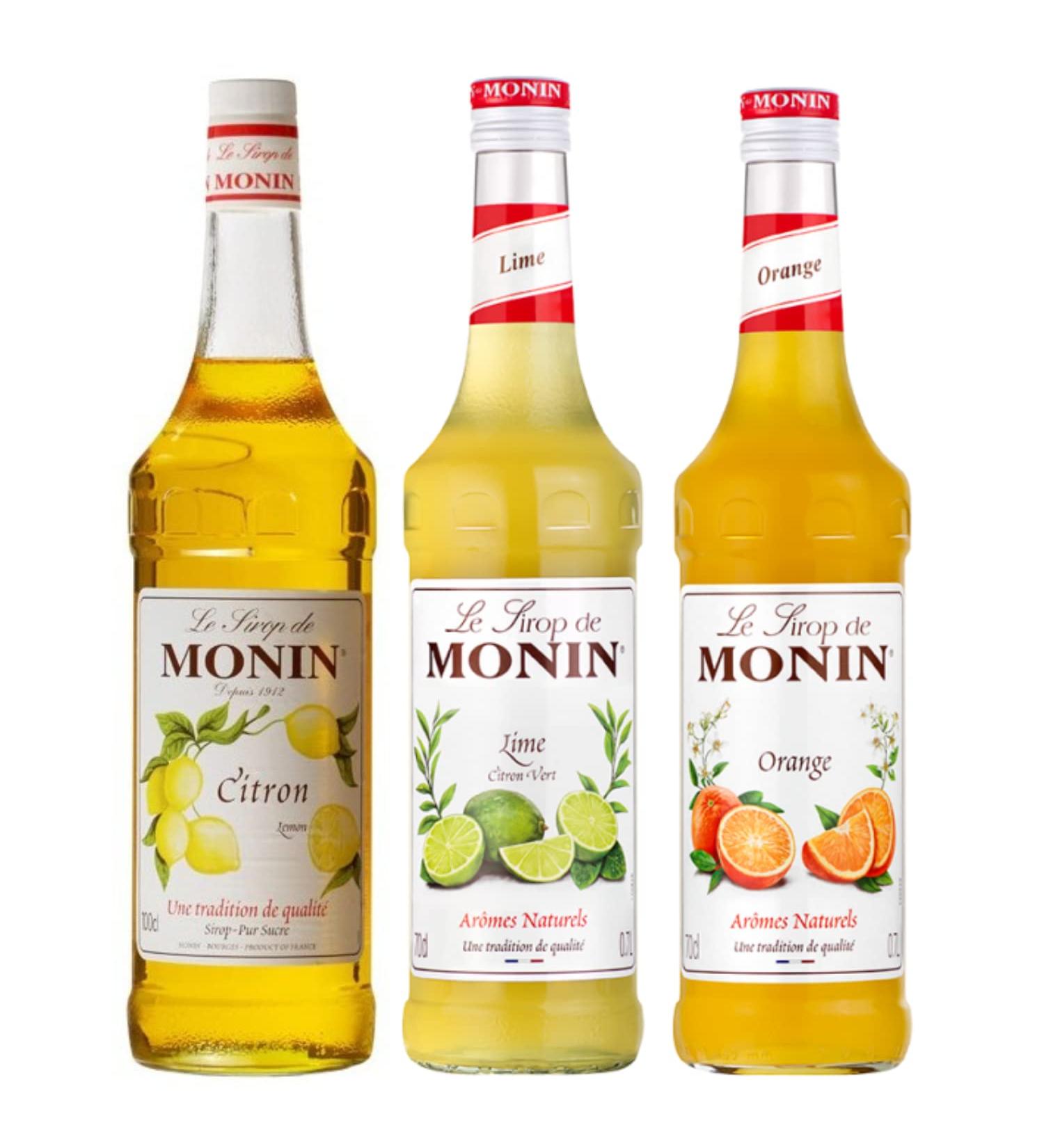 Lot sirops agrumes - Citron 1L Citron vert 70cL Orange 70cL