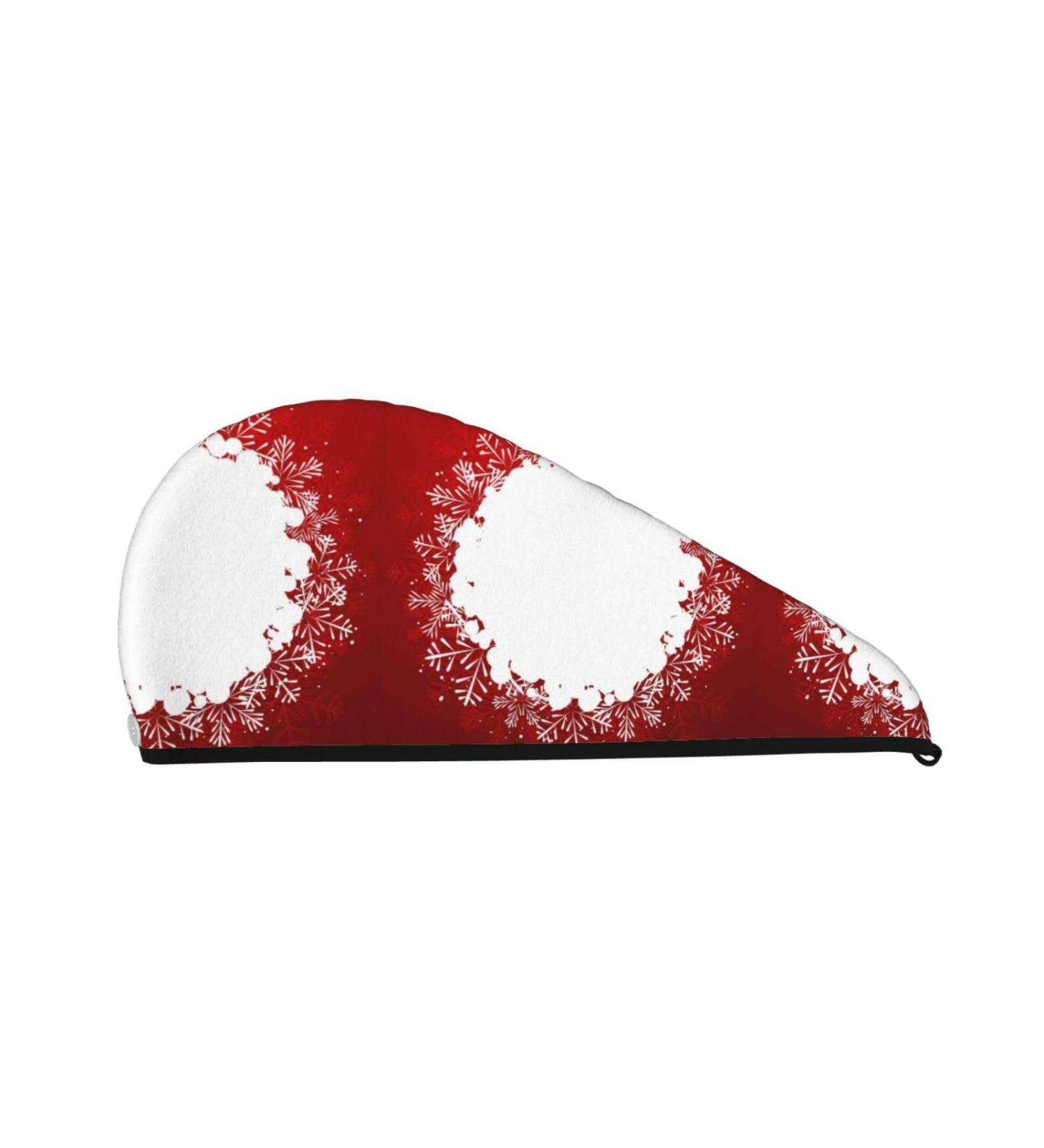 Hair Towel Wrap | Quick-Dry Button Turban | Winter Christmas Snowflake Design - Buy Online on GoSupps.com
