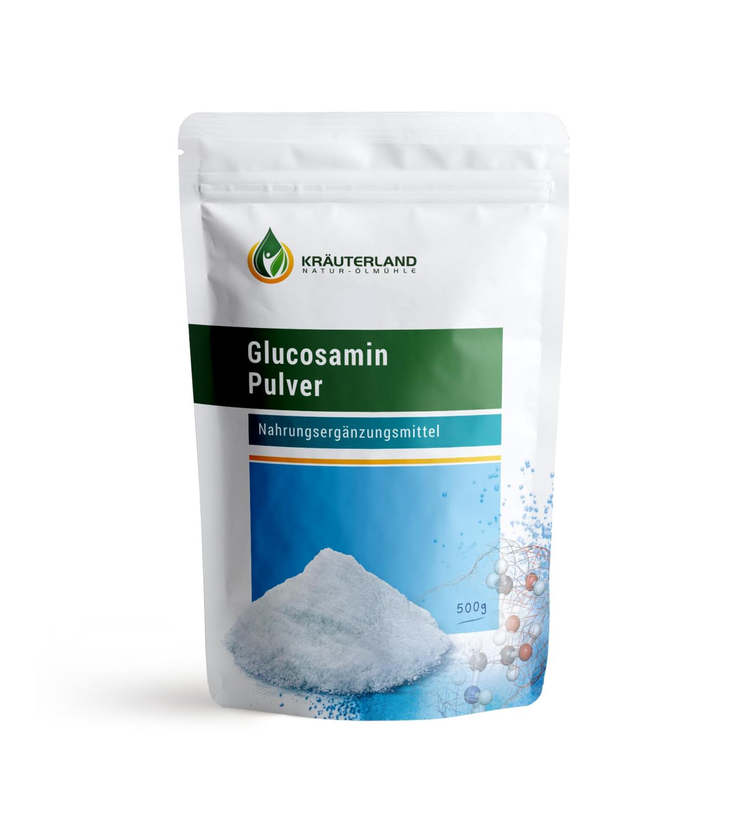 Kr uterland Glucosamine Powder 500g - 100% Pure & High Potency Glucosamine Sulfate for Joint Health - Premium Quality Shipping Worldwide - Buy Online on GoSupps.com